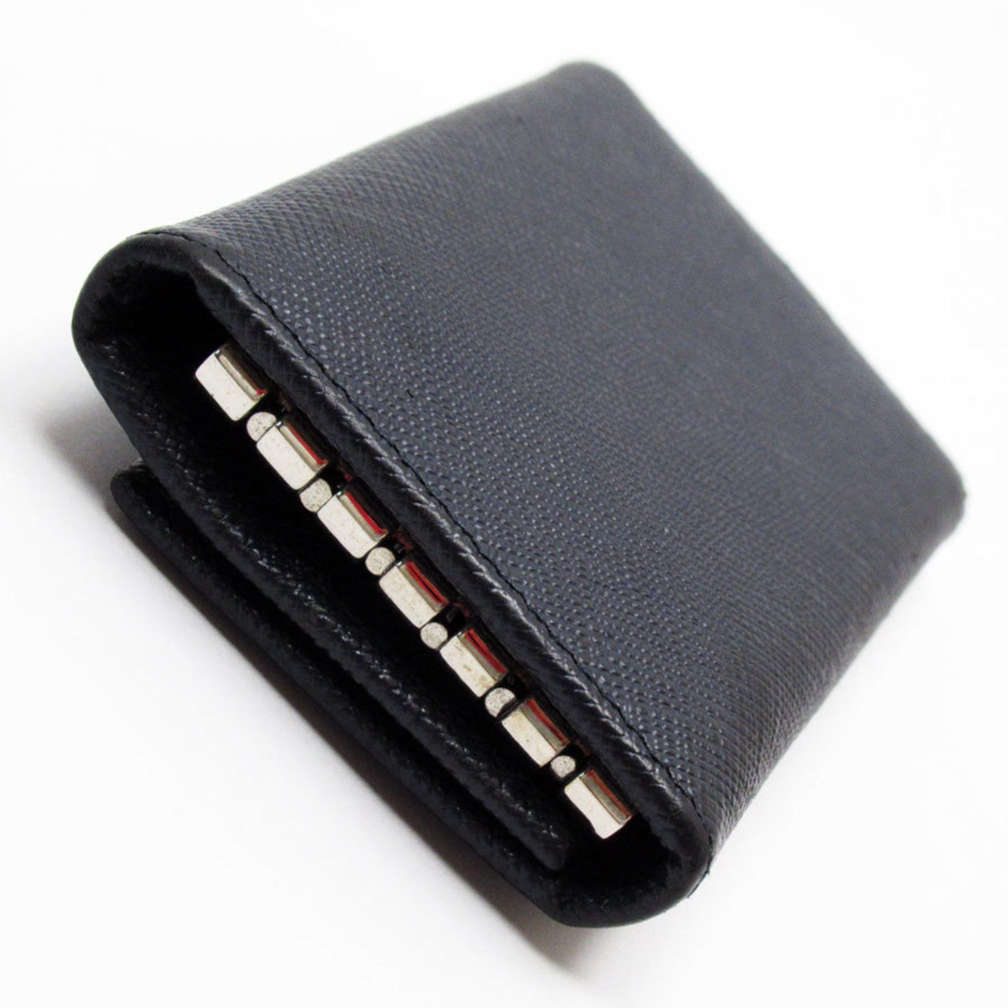 Prada PRADA key case leather navy men's t18984a Size ONE SIZE - 2 Thumbnail