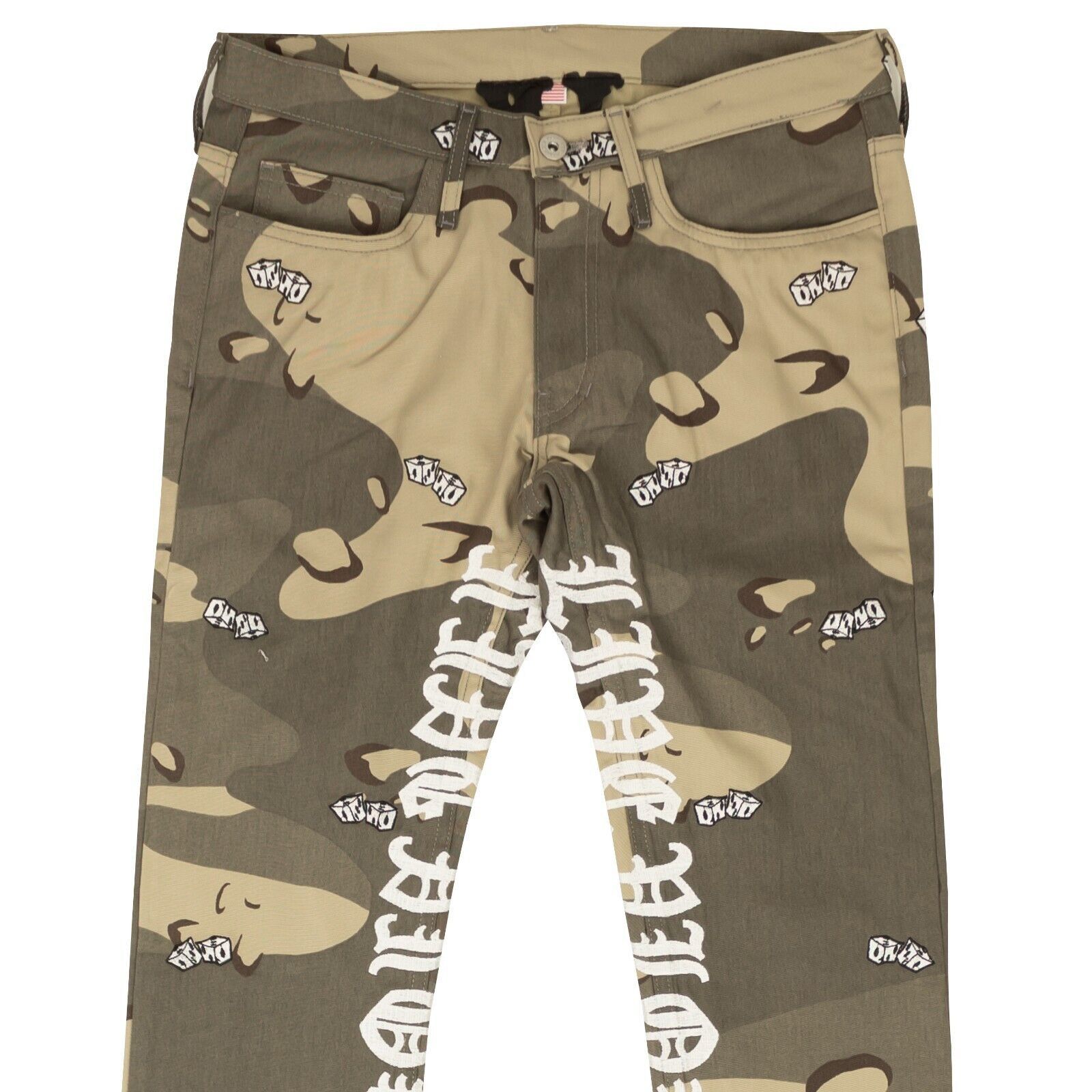 Vlone Beige Green Desert Camo Dice 5 Pocket Jeans Size S Size US 28 / EU 44 - 2 Thumbnail