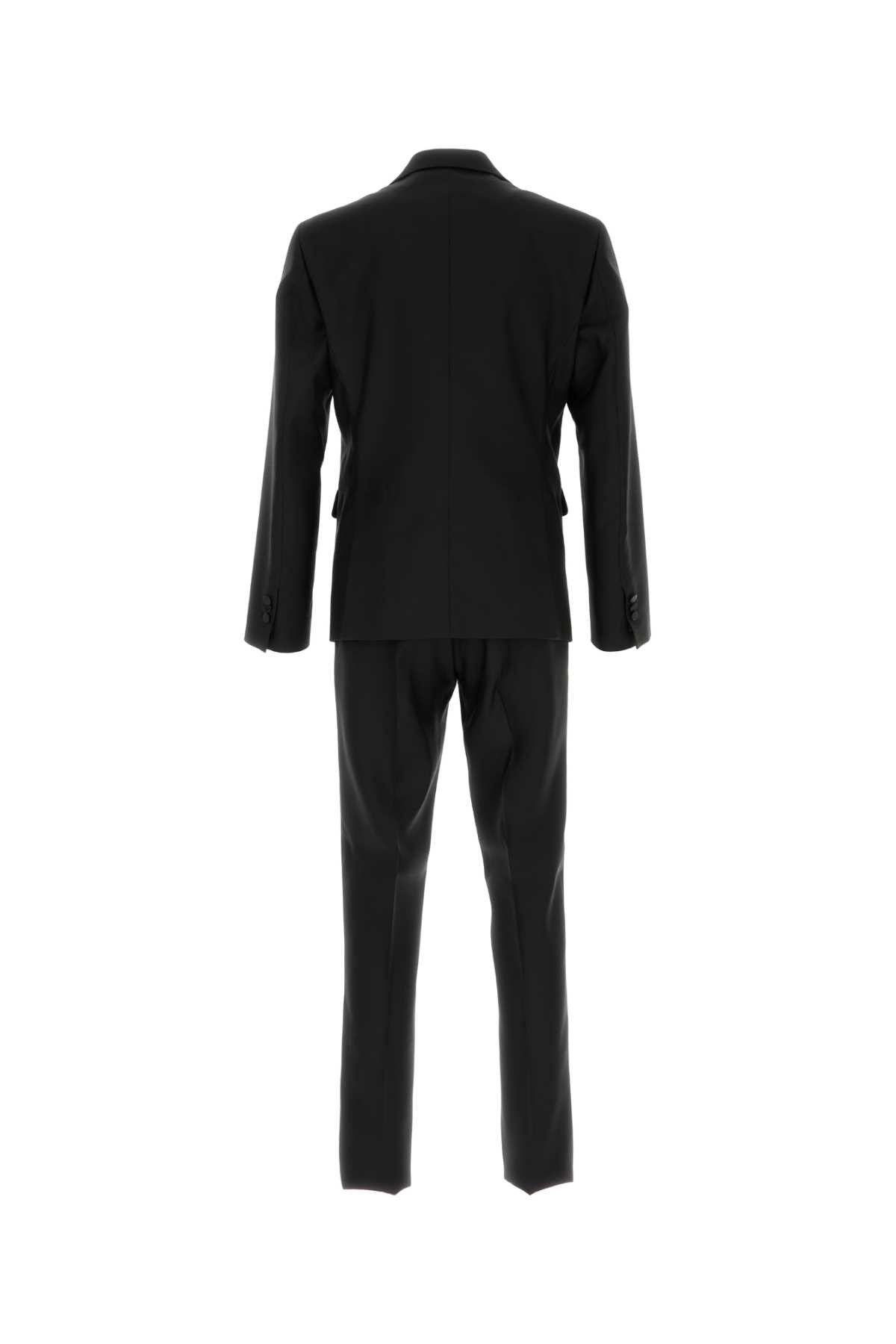 Dsquared2 Black Virgin Wool Blend London Suit Size US M / EU 48-50 / 2 - 2 Thumbnail