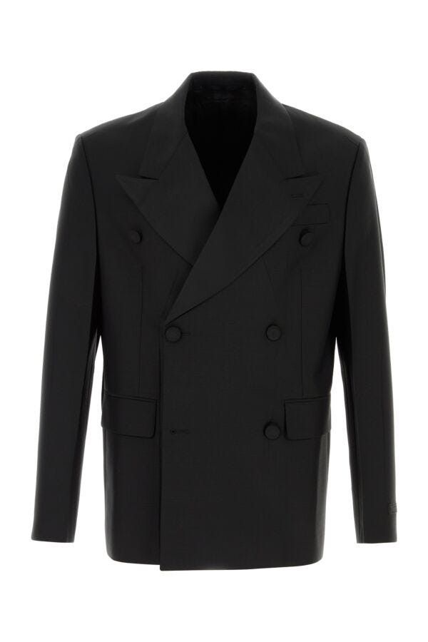 Prada Black Mohair Blend Blazer Size US XL / EU 56 / 4 - 3 Thumbnail