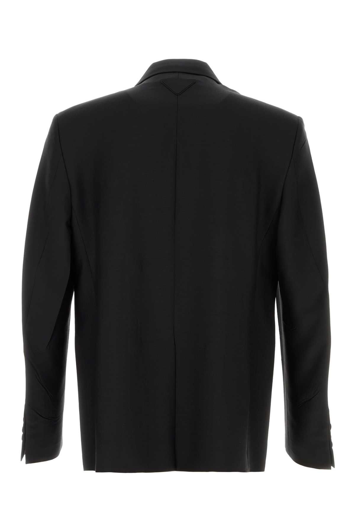 Prada Black Mohair Blend Blazer Size US XL / EU 56 / 4 - 2 Thumbnail