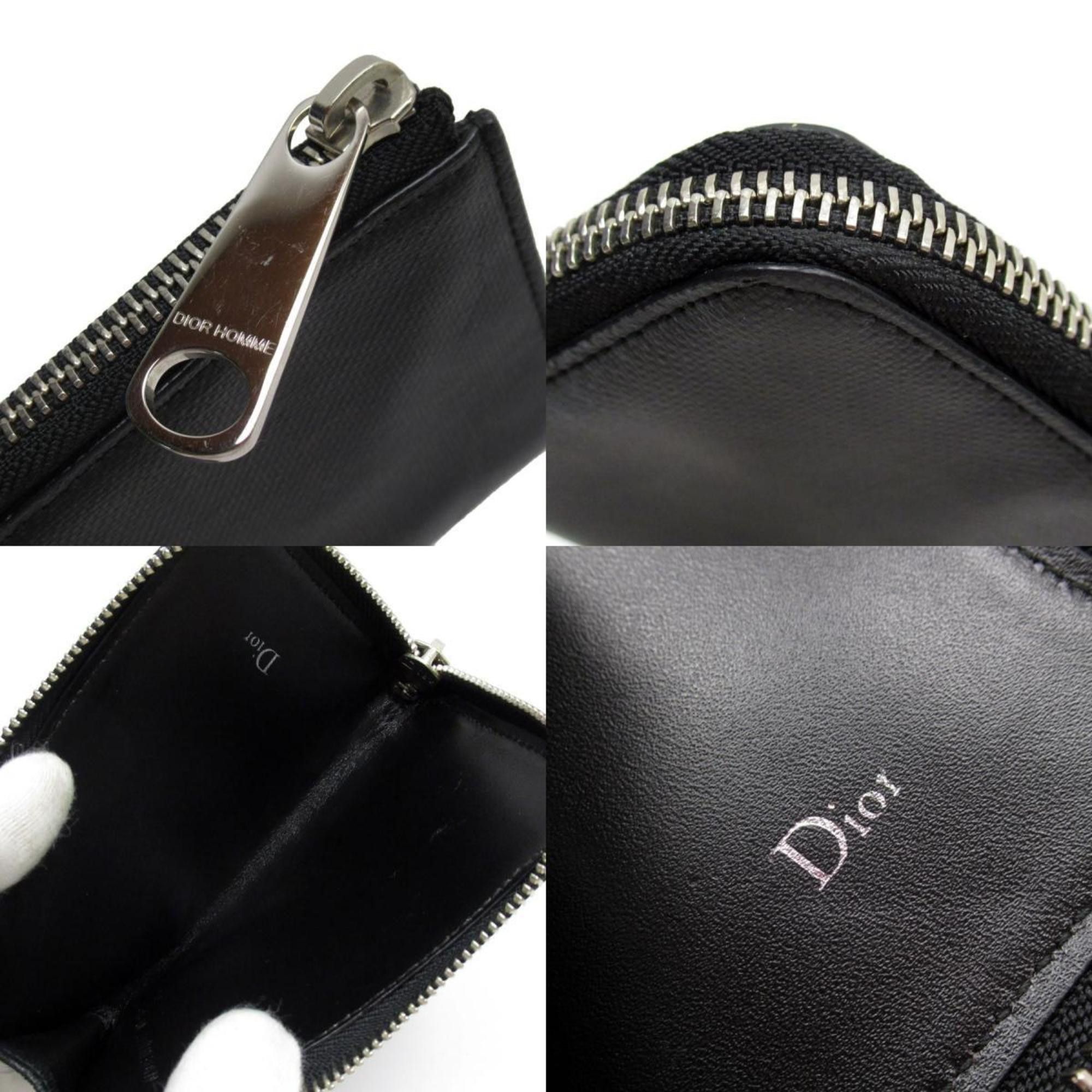 Christian Dior Monsieur Dior Homme Wallet, coin case, wallet, leather, black, men's, t19401g Size ONE SIZE - 4 Thumbnail