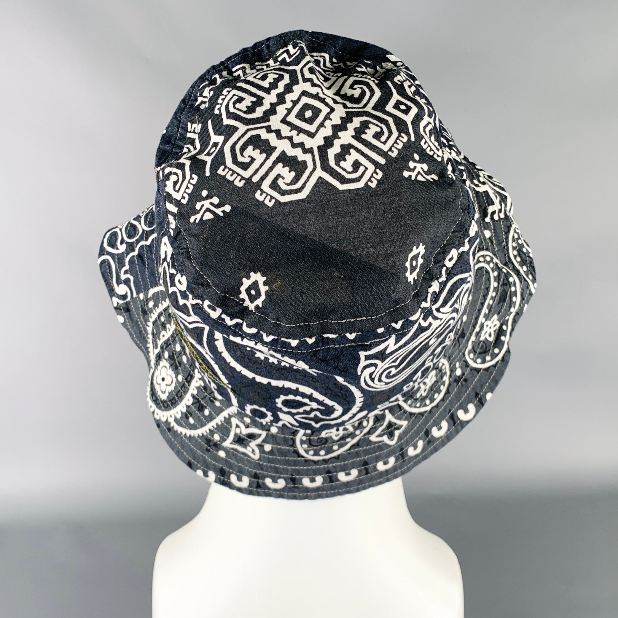 Kapital KAPITAL Black White Bandana Cotton Blend Bucket Hat Size ONE SIZE - 4 Thumbnail