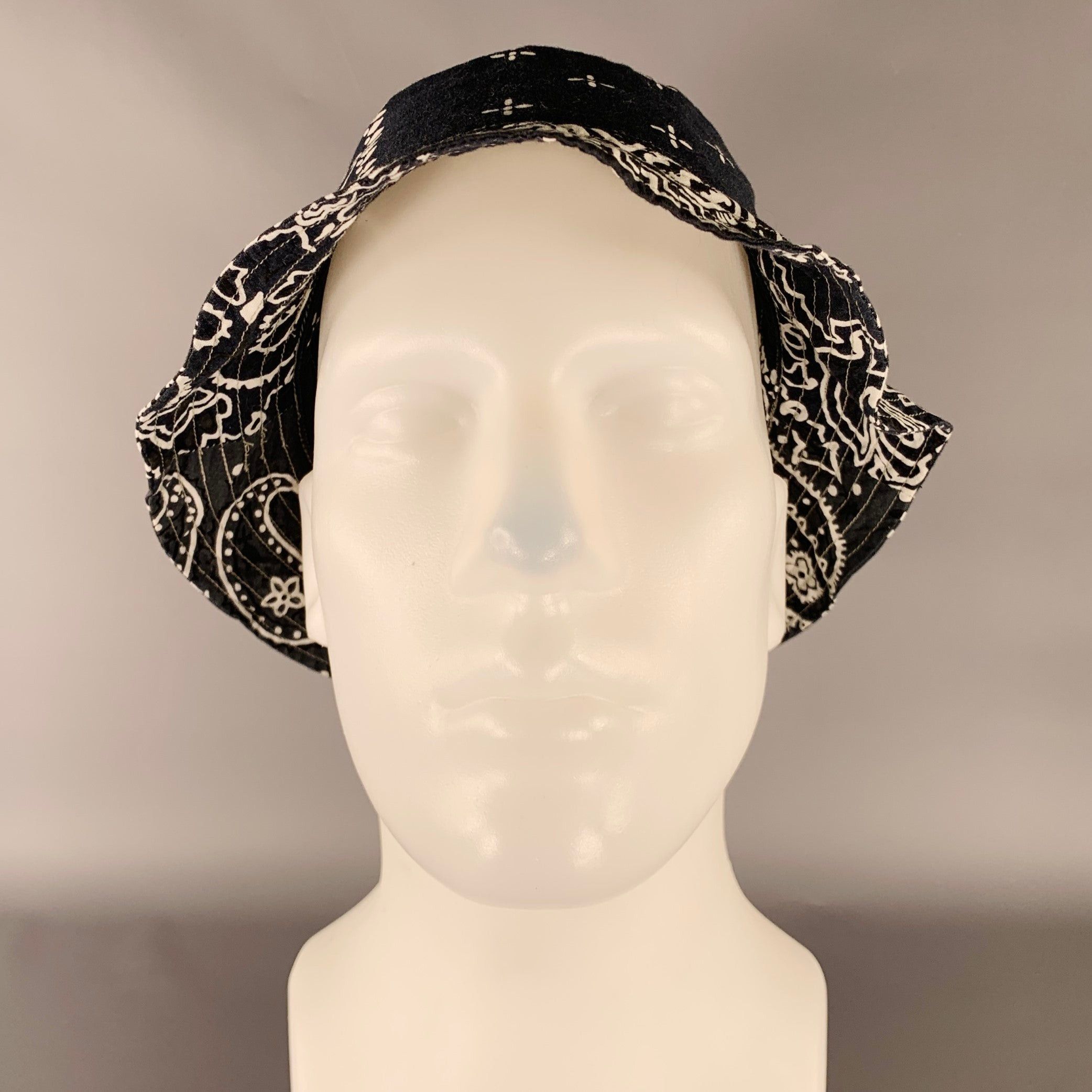 Kapital KAPITAL Black White Bandana Cotton Blend Bucket Hat Size ONE SIZE - 2 Thumbnail
