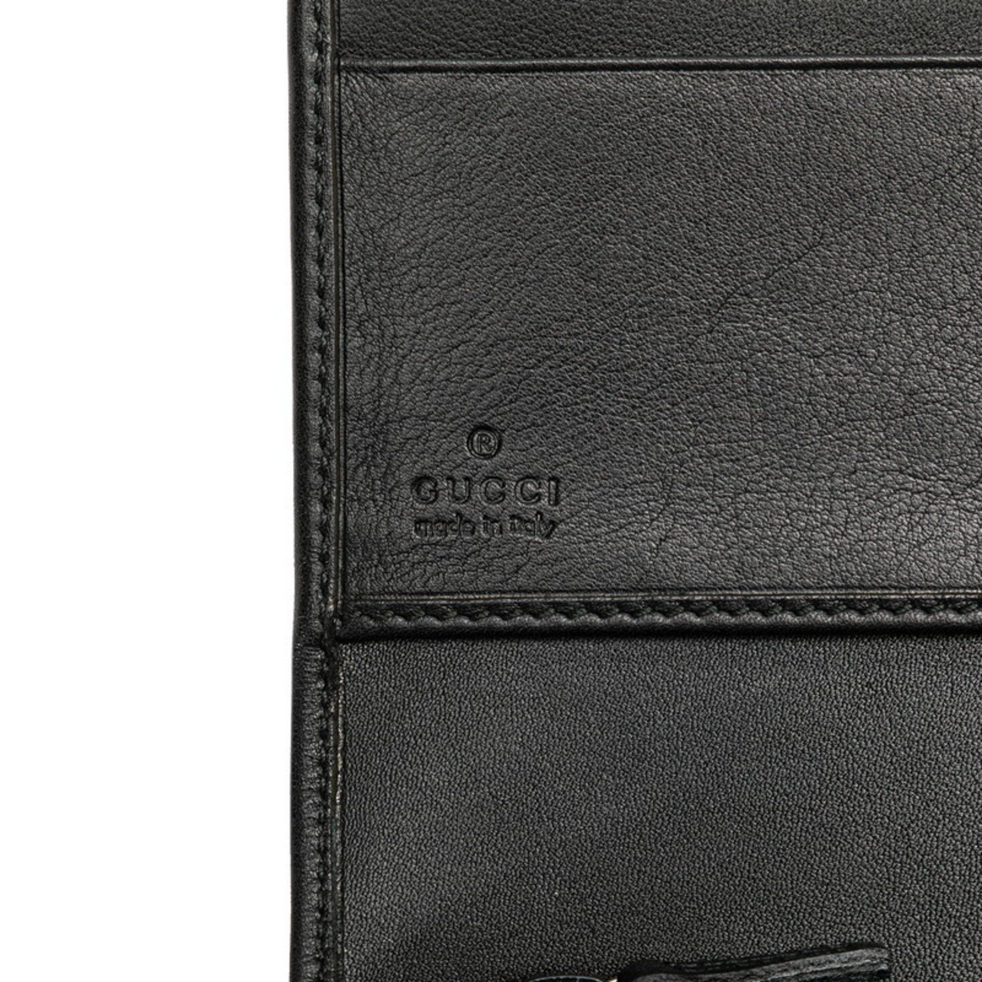 Gucci Gucci G Long Wallet 030 2067 1615 Black Leather Men's GUCCI Size ONE SIZE - 7 Thumbnail
