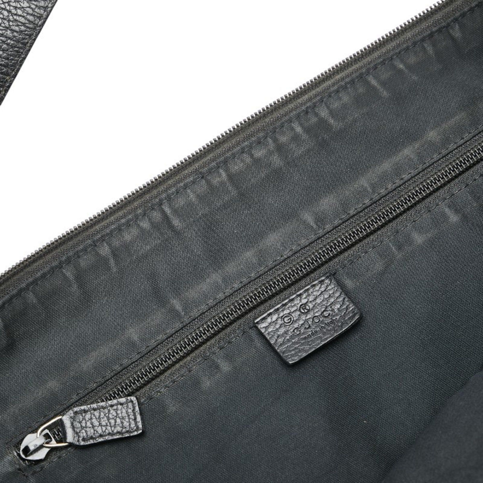 Gucci Gucci GG Nylon Shoulder Bag 190628 Black Leather Men's GUCCI Size ONE SIZE - 4 Thumbnail
