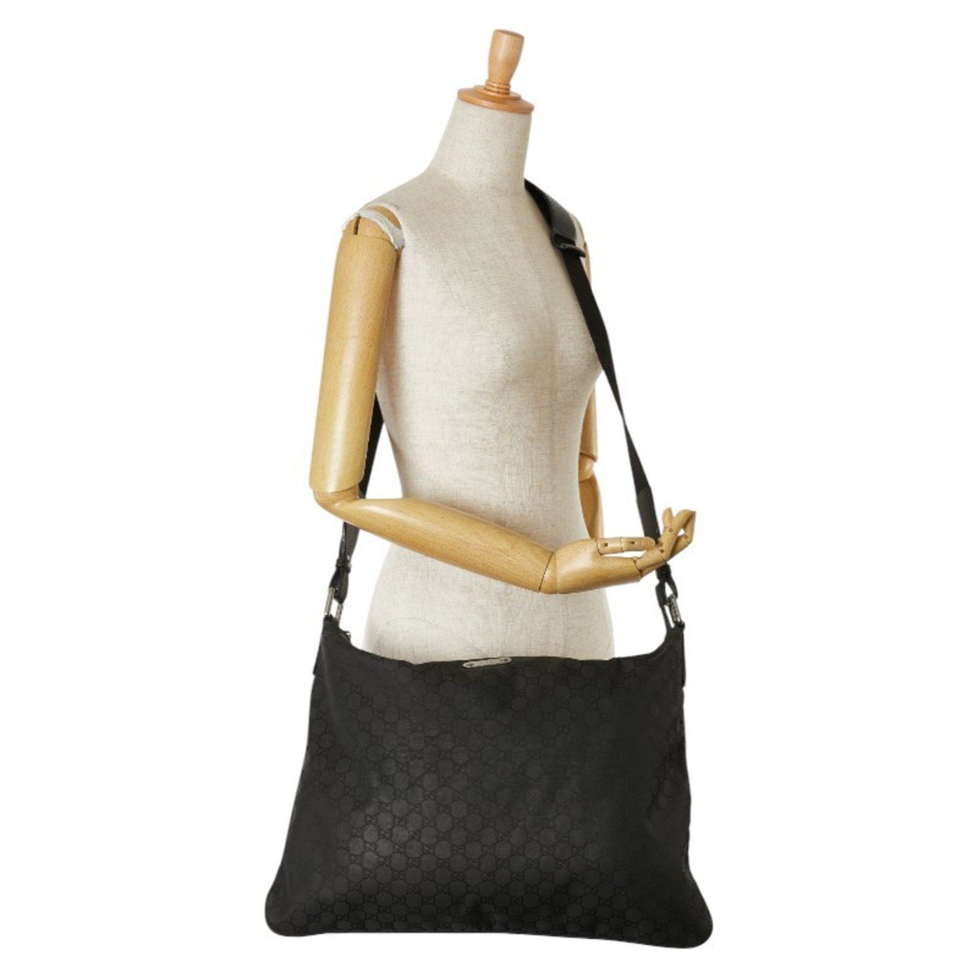 Gucci Gucci GG Nylon Shoulder Bag 190628 Black Leather Men's GUCCI Size ONE SIZE - 8 Thumbnail
