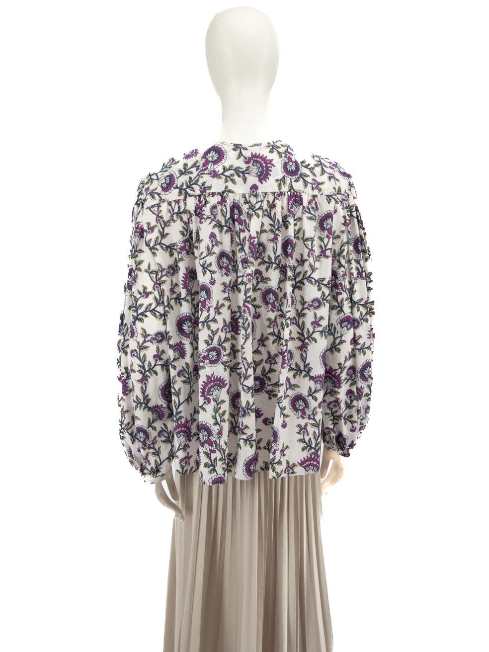 Isabel Marant Silk Floral Print Oversized Blouse Size XS / US 0-2 / IT 36-38 - 3 Thumbnail