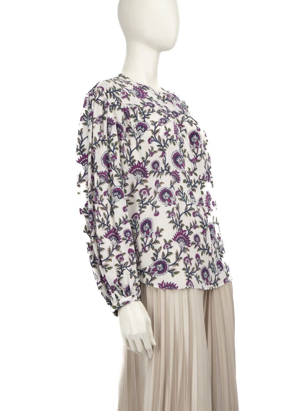 Isabel Marant Silk Floral Print Oversized Blouse Size XS / US 0-2 / IT 36-38 - 2 Thumbnail