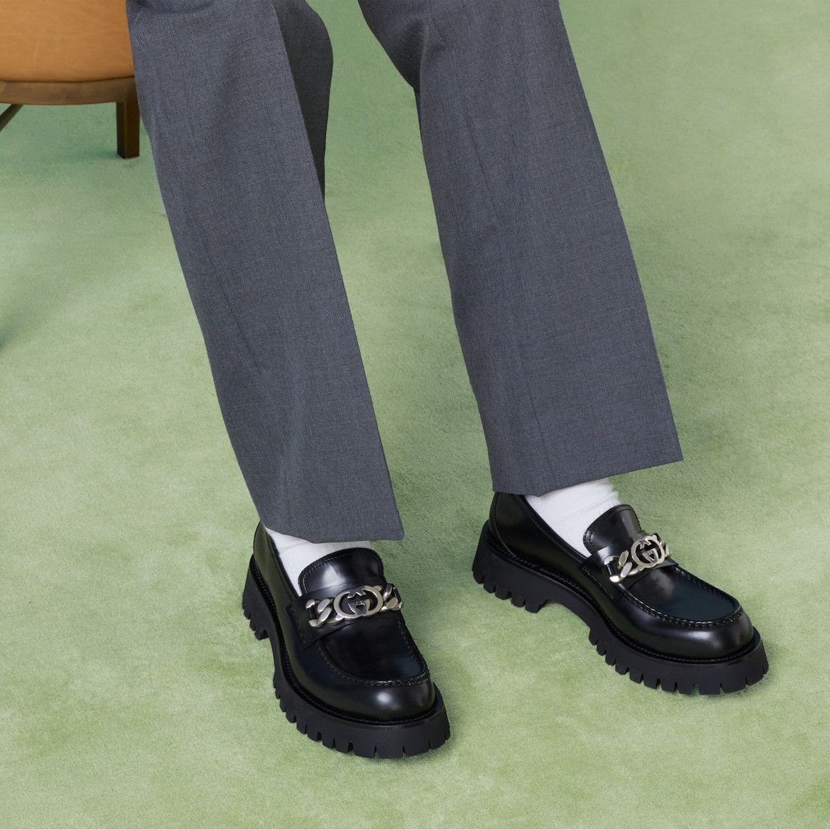 Gucci Interlocking G Leather Loafer Shoes in Black Size US 9 / EU 42 - 2 Thumbnail