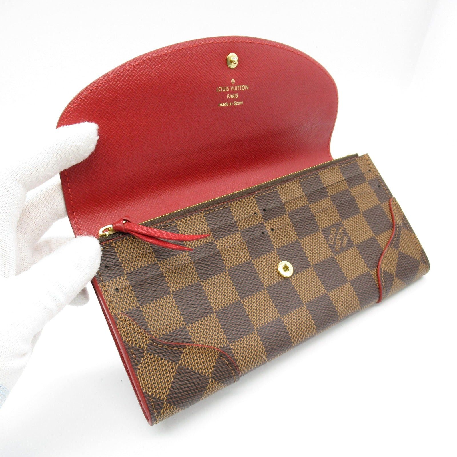 Louis Vuitton Louis Vuitton Portefeuil Kaisa Bi-Fold Long Wallet Coated Canvas Damier Brown Cerise Size ONE SIZE - 6 Thumbnail