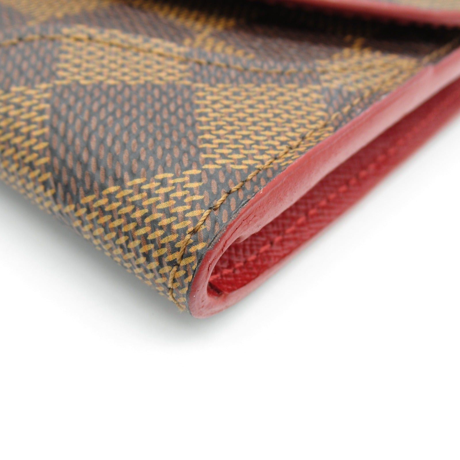 Louis Vuitton Louis Vuitton Portefeuil Kaisa Bi-Fold Long Wallet Coated Canvas Damier Brown Cerise Size ONE SIZE - 9 Thumbnail
