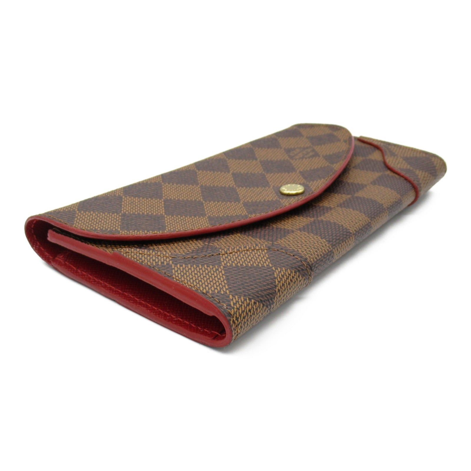 Louis Vuitton Louis Vuitton Portefeuil Kaisa Bi-Fold Long Wallet Coated Canvas Damier Brown Cerise Size ONE SIZE - 3 Thumbnail