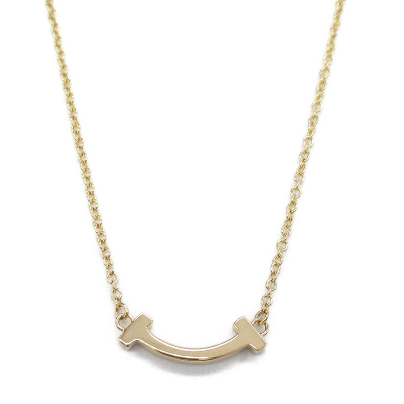 Tiffany & Co. Tiffany Co T Smile Mini Necklace K18 (Yellow Gold) Gold Size ONE SIZE - 2 Thumbnail