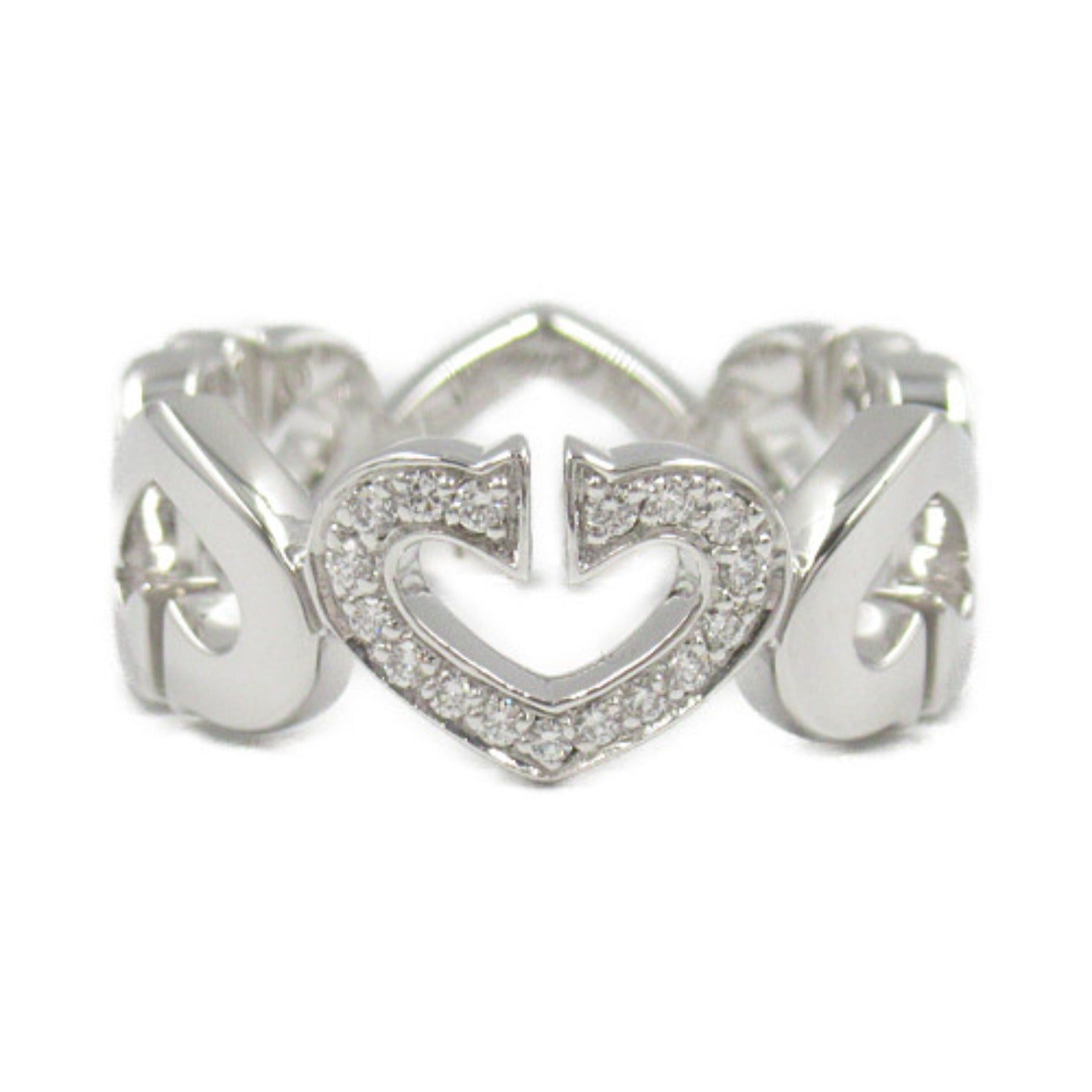 Cartier Cartier C Heart Diamond Ring K18Wg (White Gold) Clear Size ONE SIZE - 2 Thumbnail