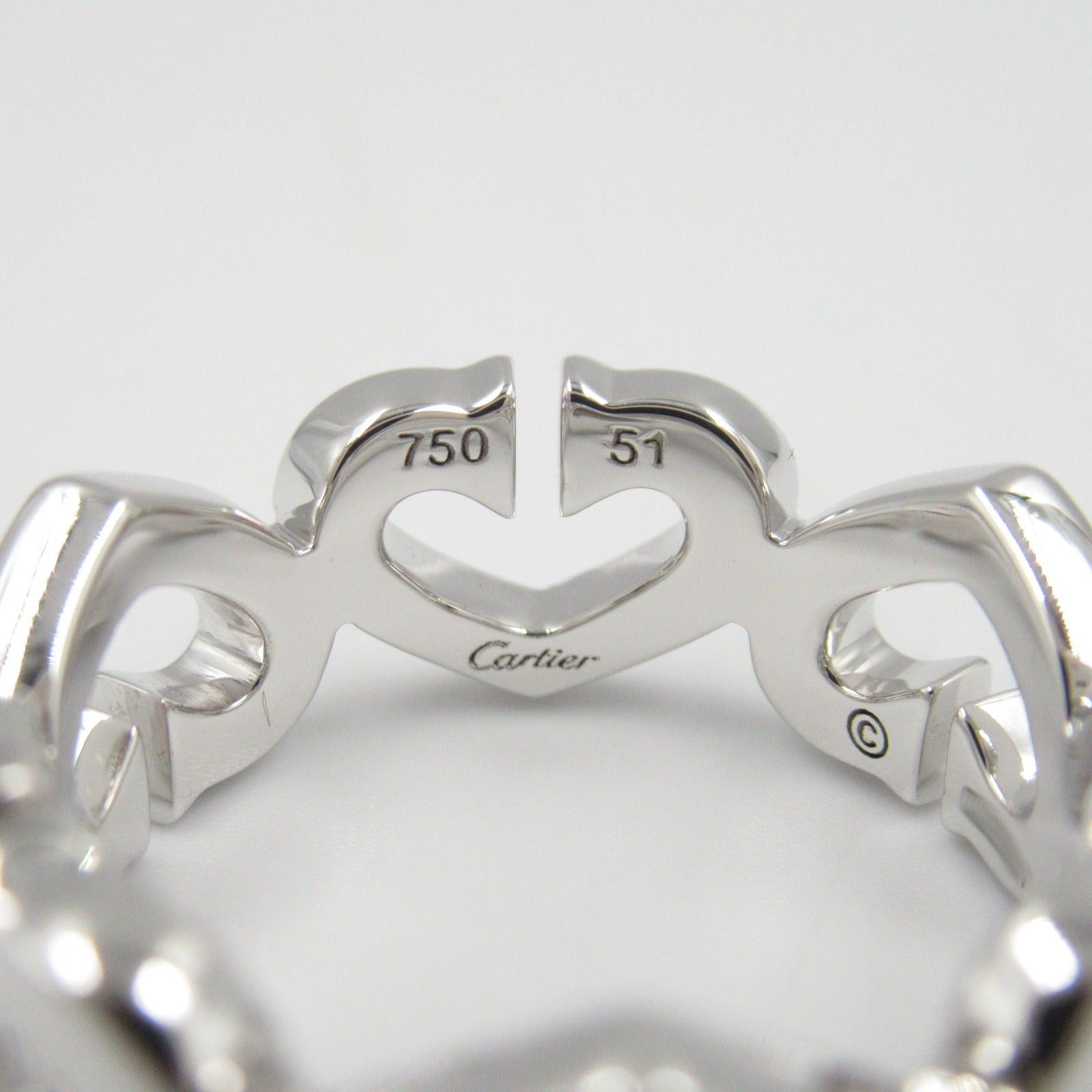 Cartier Cartier C Heart Diamond Ring K18Wg (White Gold) Clear Size ONE SIZE - 4 Thumbnail