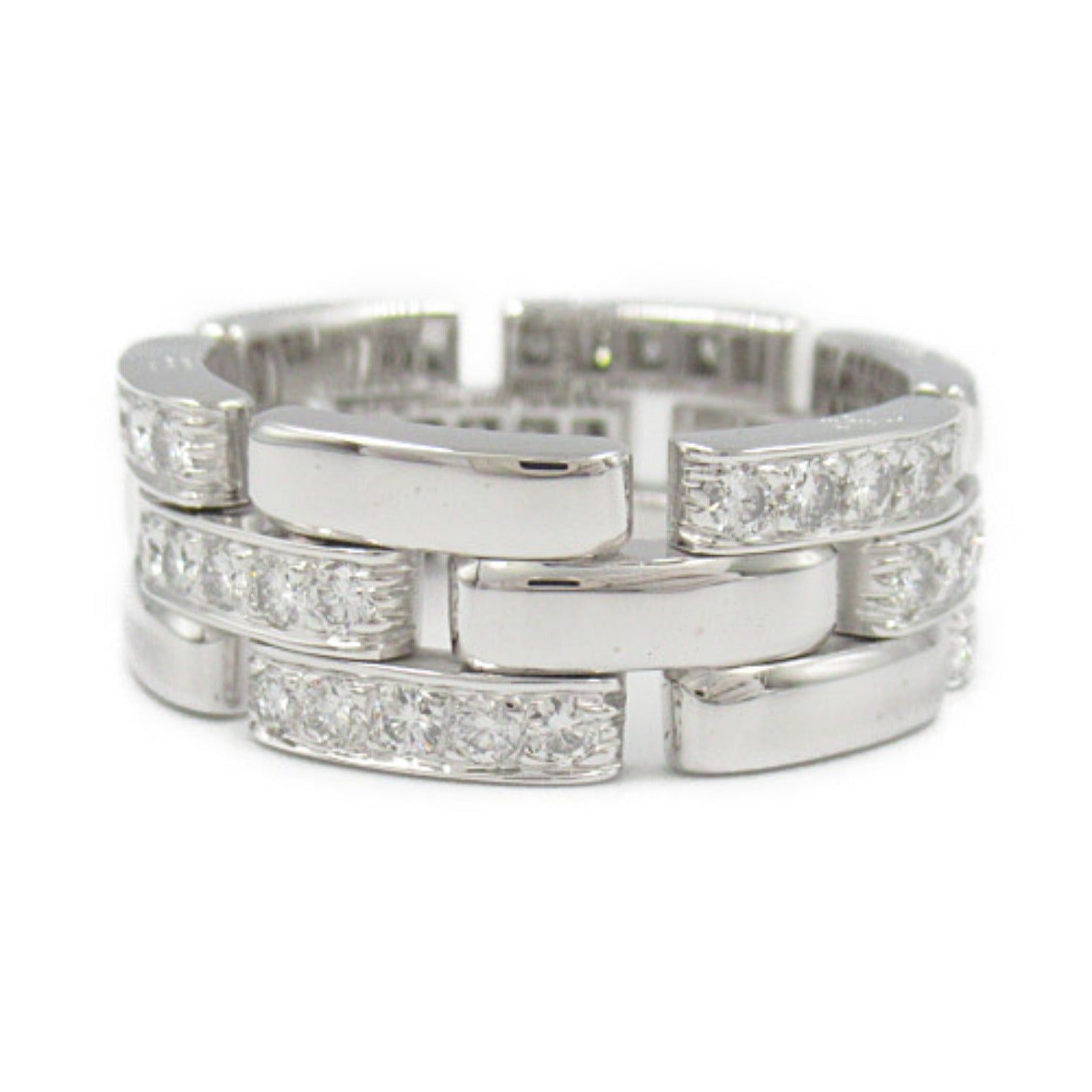 Cartier Cartier Mailon Panthère Half Diamond Ring K18Wg (White Gold) Clear Size ONE SIZE - 3 Thumbnail
