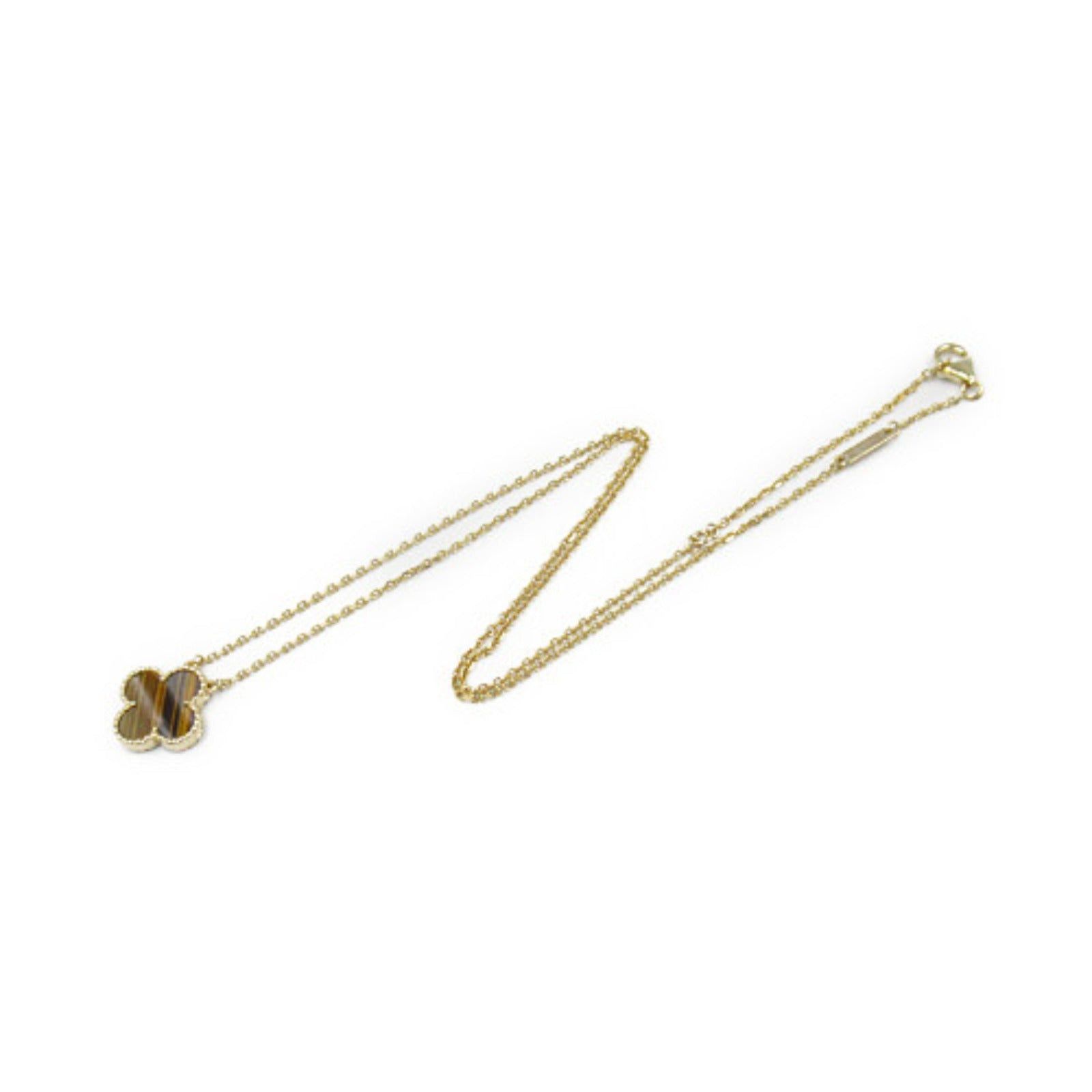 Van Cleef & Arpels Van Cleef Arpels Alhambra Necklace Tiger Eye K18 (Yellow Gold) Brown Size ONE SIZE - 3 Thumbnail