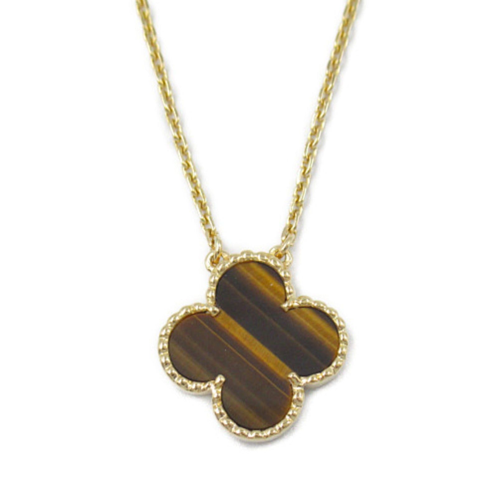 Van Cleef & Arpels Van Cleef Arpels Alhambra Necklace Tiger Eye K18 (Yellow Gold) Brown Size ONE SIZE - 2 Thumbnail
