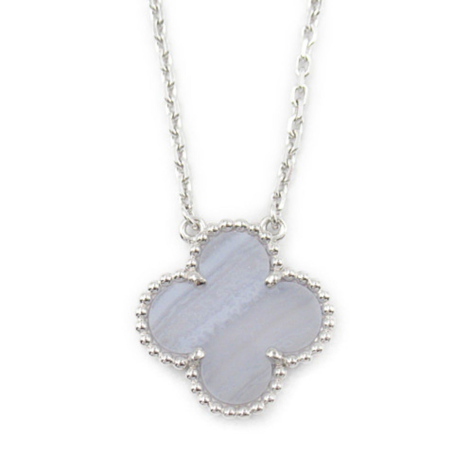 Van Cleef & Arpels Van Cleef Arpels Alhambra Chalcedony Necklace K18Wg (White Gold) Blue Size ONE SIZE - 2 Thumbnail