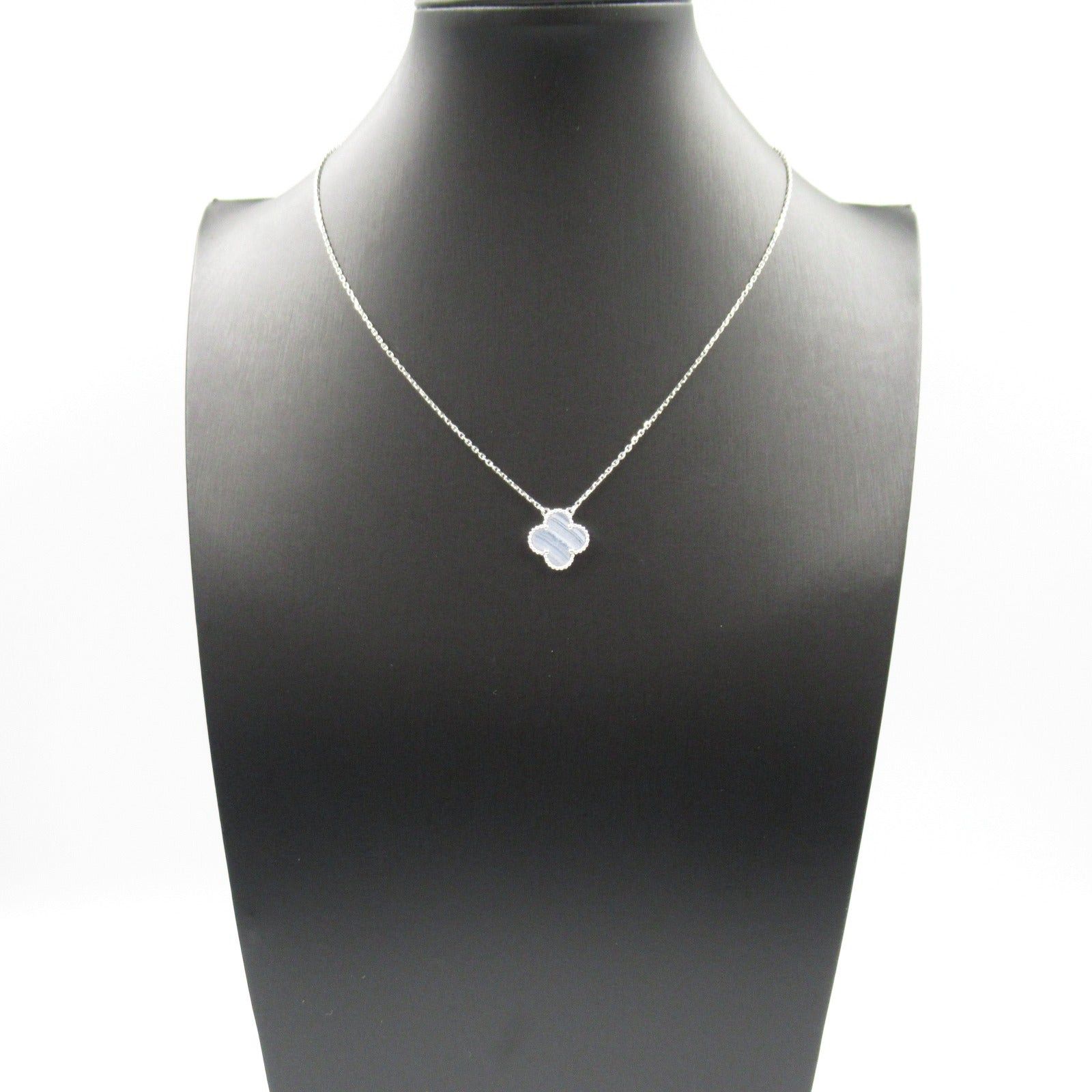 Van Cleef & Arpels Van Cleef Arpels Alhambra Chalcedony Necklace K18Wg (White Gold) Blue Size ONE SIZE - 7 Thumbnail