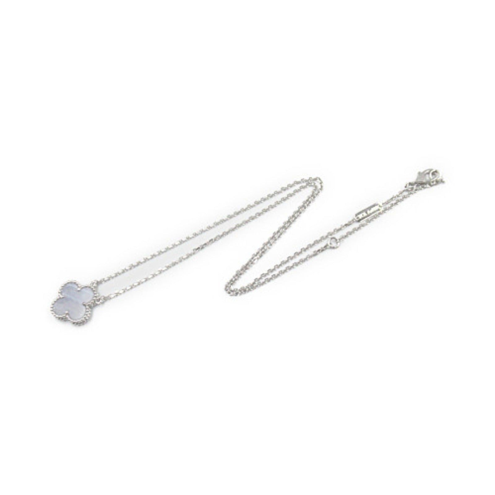 Van Cleef & Arpels Van Cleef Arpels Alhambra Chalcedony Necklace K18Wg (White Gold) Blue Size ONE SIZE - 3 Thumbnail