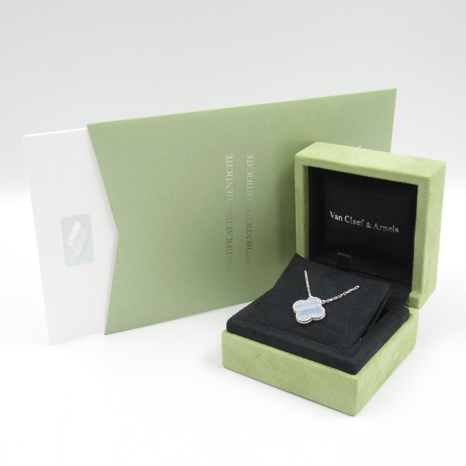 Van Cleef & Arpels Van Cleef Arpels Alhambra Chalcedony Necklace K18Wg (White Gold) Blue Size ONE SIZE - 6 Thumbnail