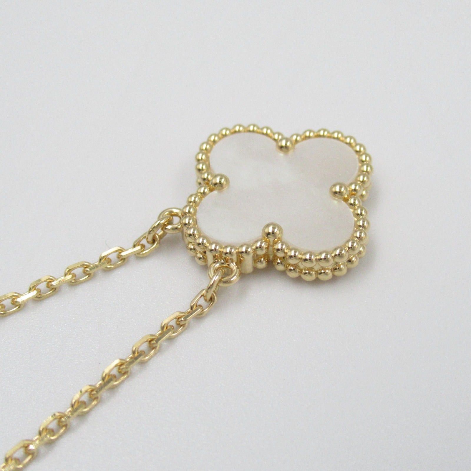 Van Cleef & Arpels Van Cleef Arpels Shell Alhambra Necklace K18 (Yellow Gold) White Size ONE SIZE - 6 Thumbnail