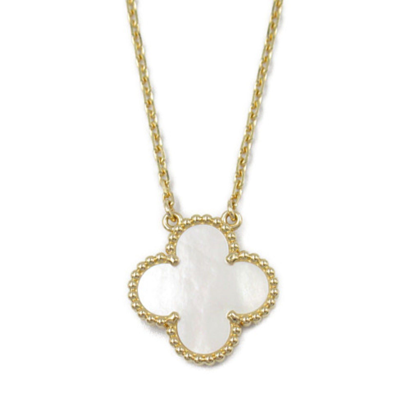 Van Cleef & Arpels Van Cleef Arpels Shell Alhambra Necklace K18 (Yellow Gold) White Size ONE SIZE - 2 Thumbnail