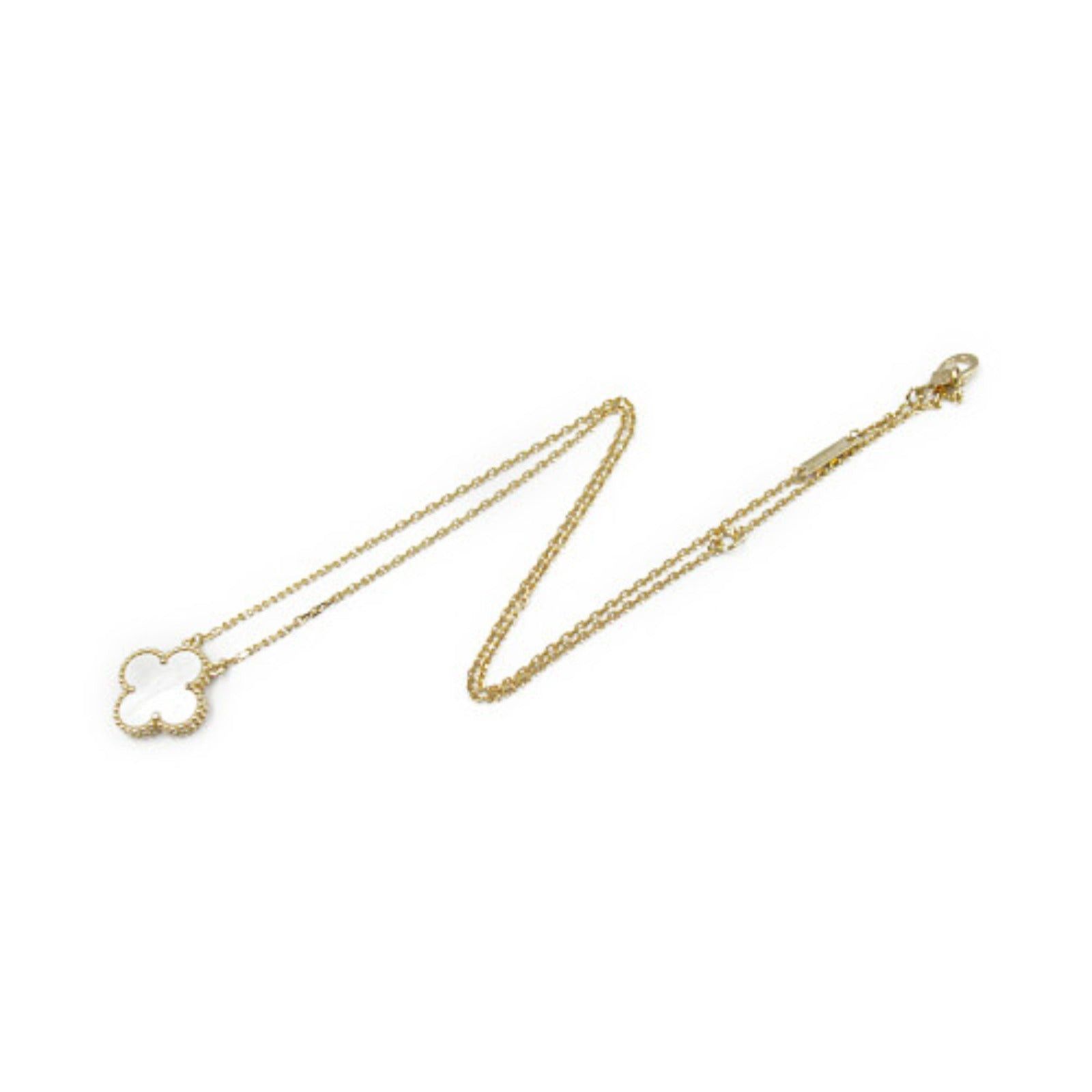 Van Cleef & Arpels Van Cleef Arpels Shell Alhambra Necklace K18 (Yellow Gold) White Size ONE SIZE - 3 Thumbnail