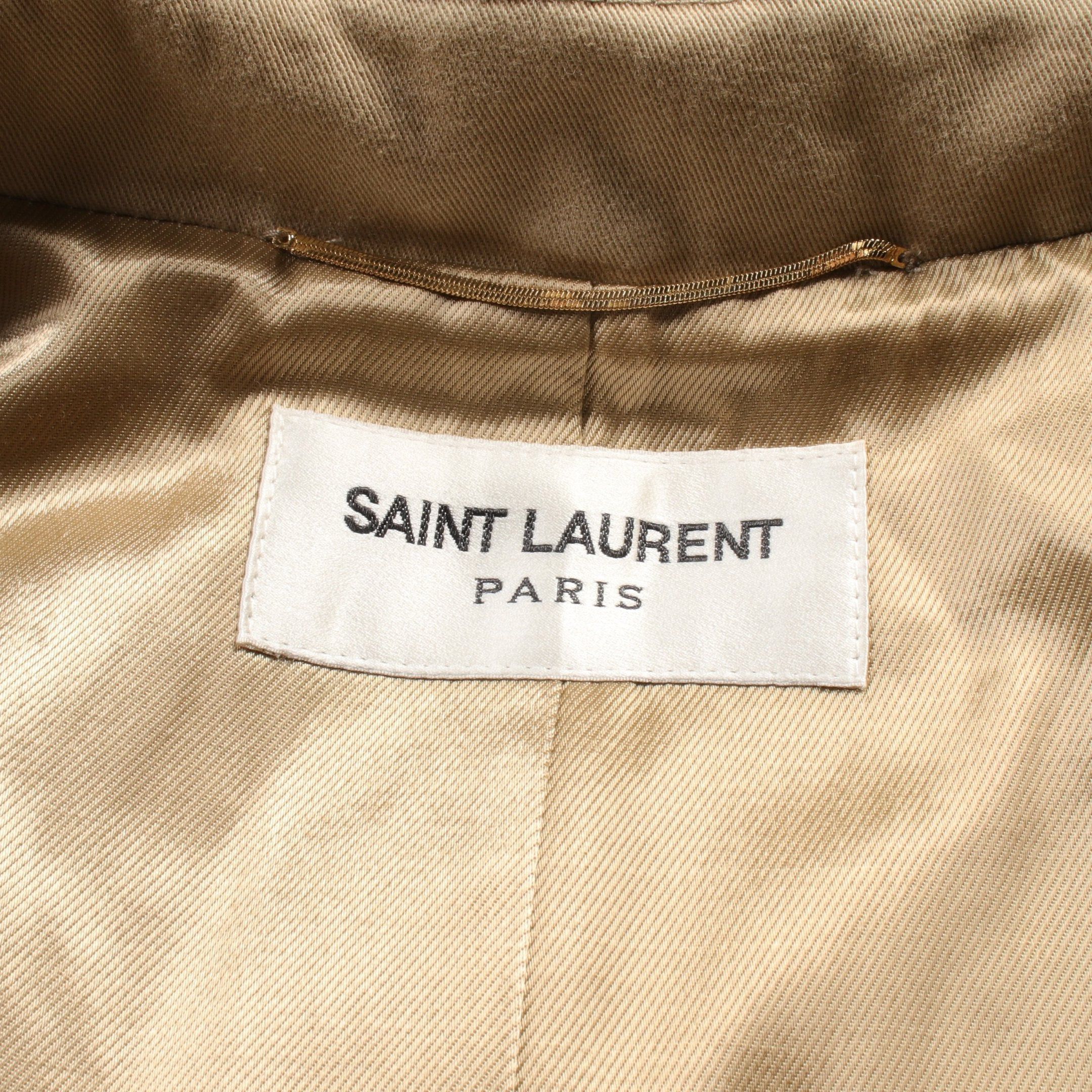 Yves Saint Laurent Yves Saint Laurent Trench Coat Cotton Beige Size ONE SIZE - 3 Thumbnail