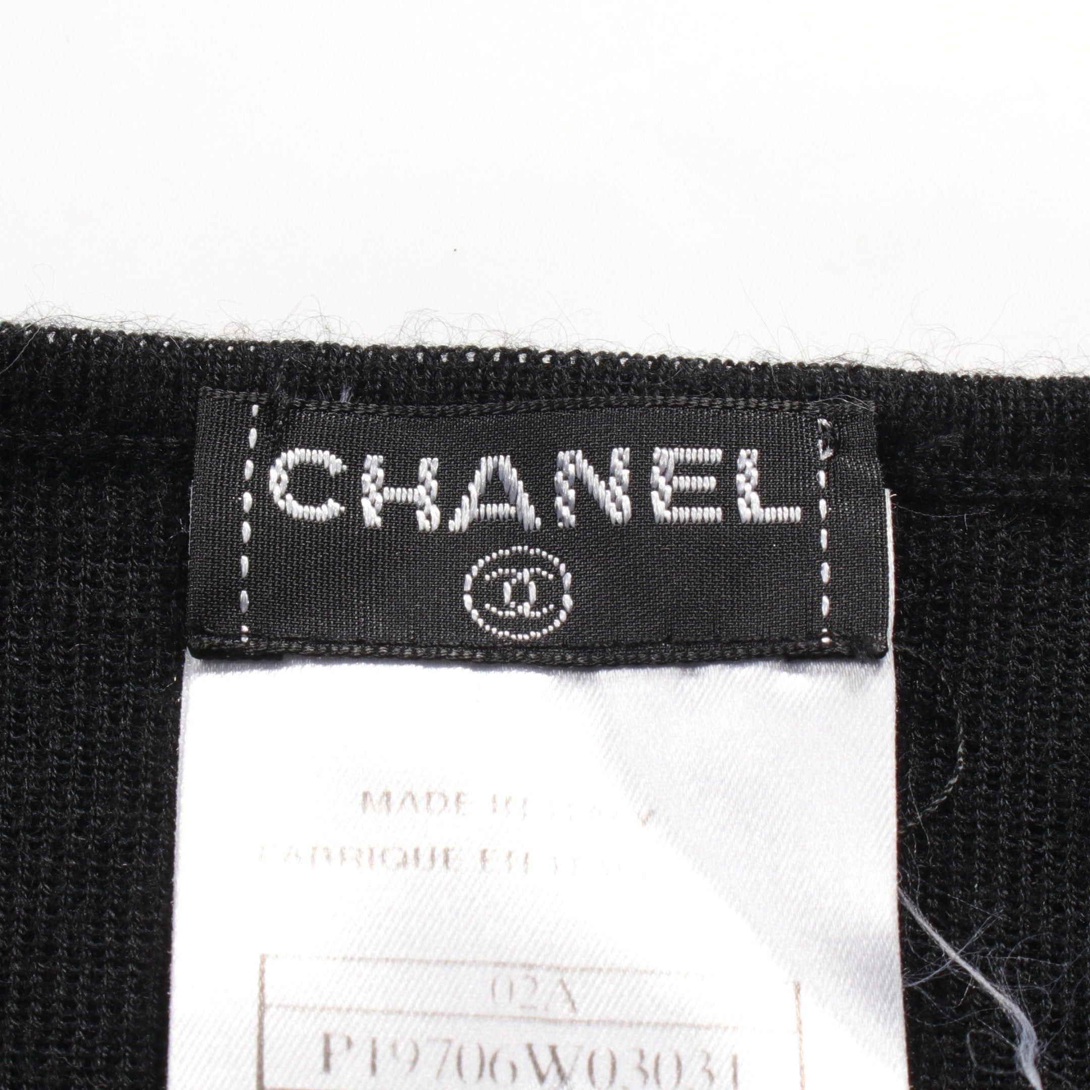Chanel Chanel Knit Short Sleeve Cashmere Silk Black 02A Size ONE SIZE - 3 Thumbnail