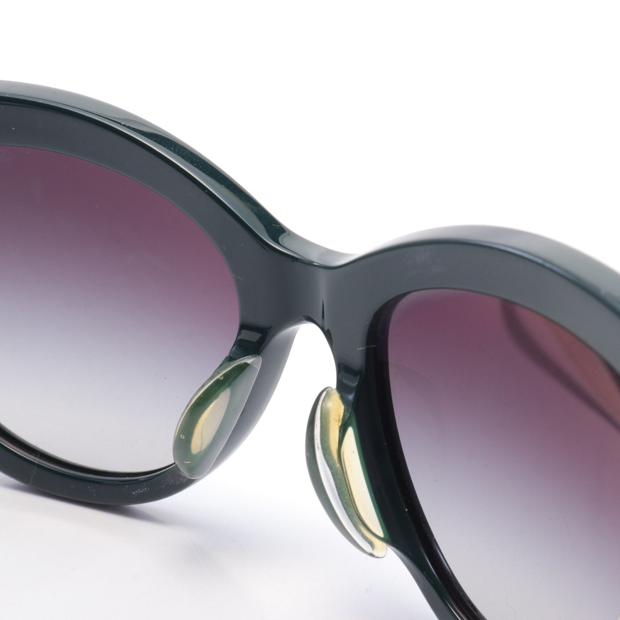 Chanel Chanel Coco Mark Sunglasses Gp Dark Green Silver Size ONE SIZE - 6 Thumbnail