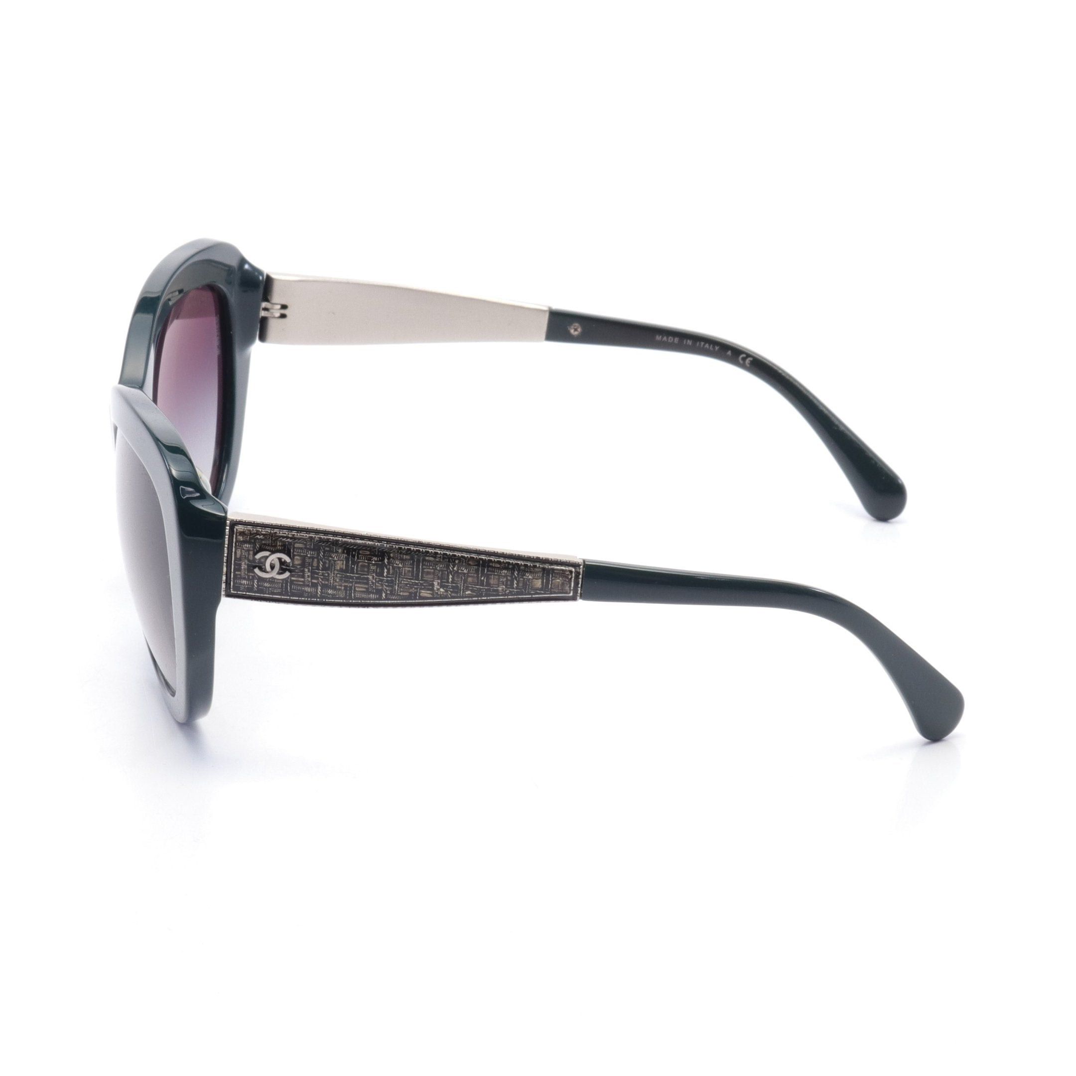 Chanel Chanel Coco Mark Sunglasses Gp Dark Green Silver Size ONE SIZE - 3 Thumbnail