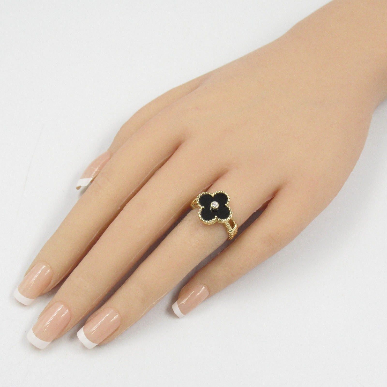 Van Cleef & Arpels Van Cleef Arpels Alhambra Onyx Diamond Ring K18 (Yellow Gold) Clear Black Size ONE SIZE - 6 Thumbnail