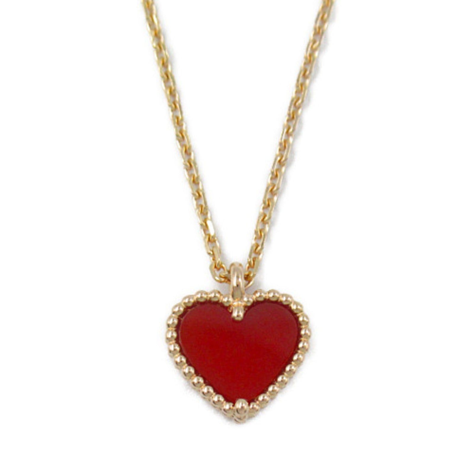 Van Cleef & Arpels Van Cleef Arpels Sweet Alhambra Carnelian Necklace K18Pg (Pink Gold) Red Size ONE SIZE - 2 Thumbnail