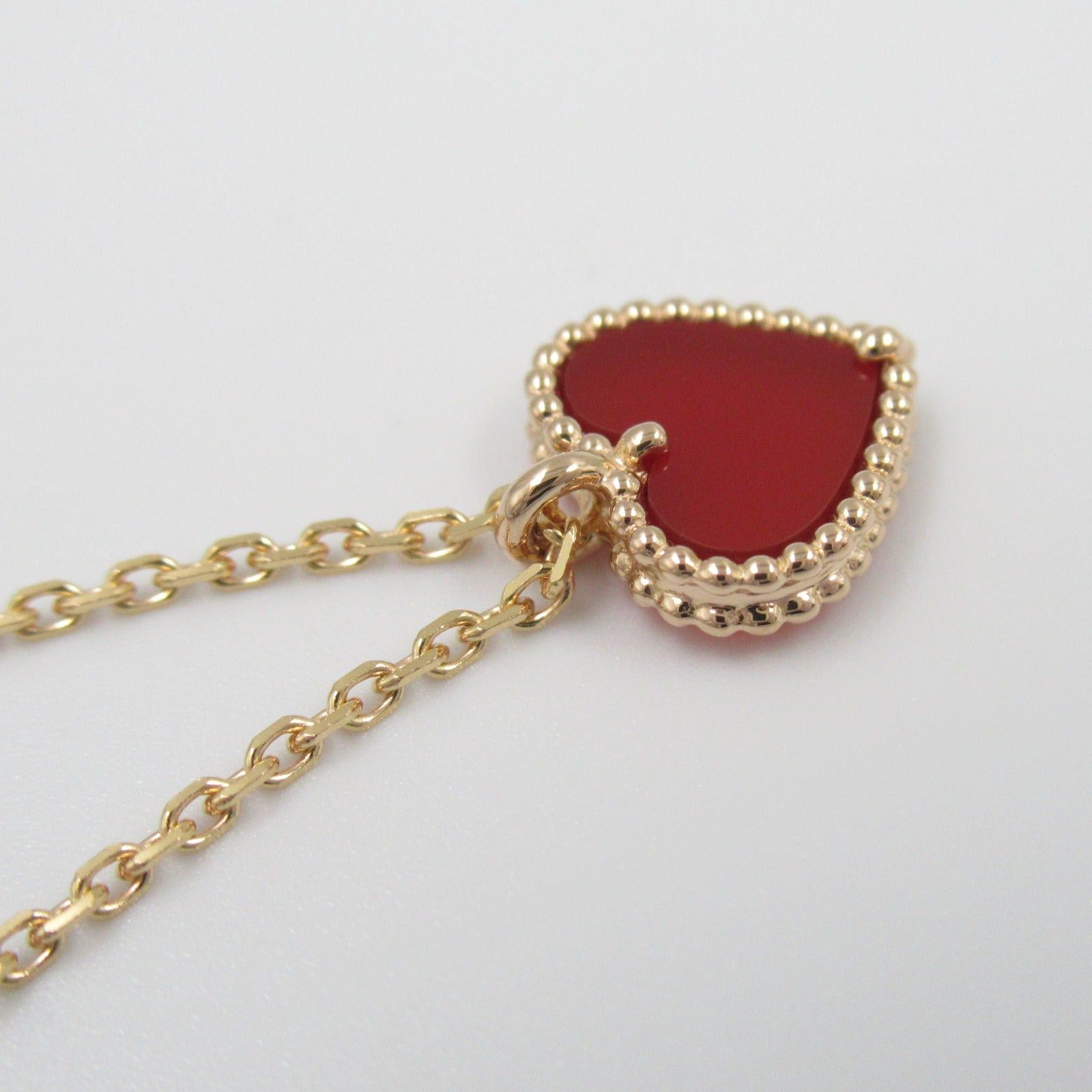 Van Cleef & Arpels Van Cleef Arpels Sweet Alhambra Carnelian Necklace K18Pg (Pink Gold) Red Size ONE SIZE - 6 Thumbnail