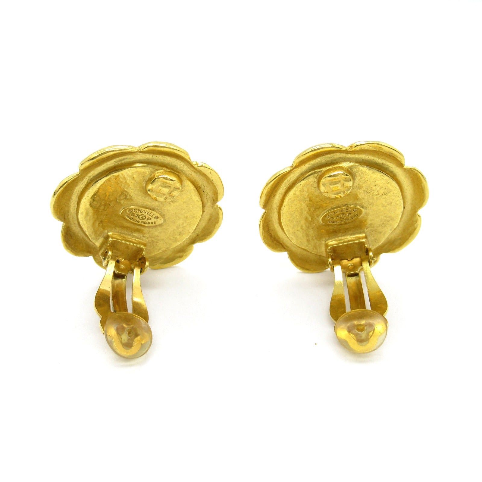 Chanel Chanel Fake Pearl Coco Mark Earrings Gp (Gold Plated) Gold White Size ONE SIZE - 2 Thumbnail