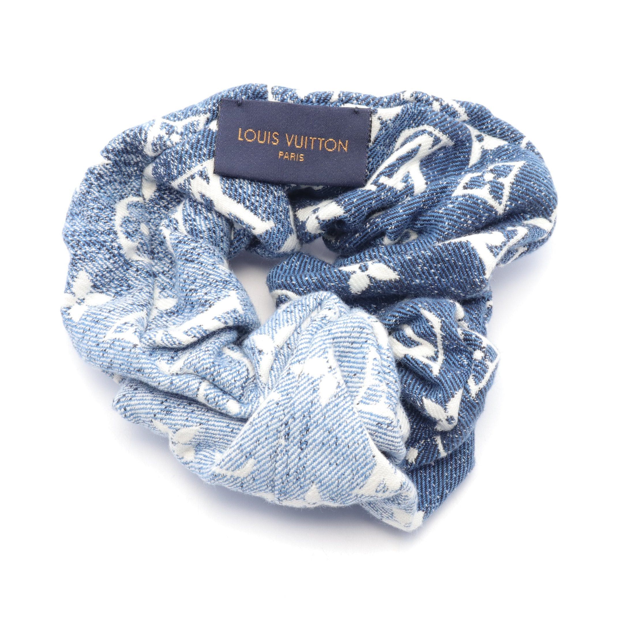 Louis Vuitton Louis Vuitton Monogram Denim Scrunchie Hair Accessory Indigo Blue Size ONE SIZE - 2 Thumbnail