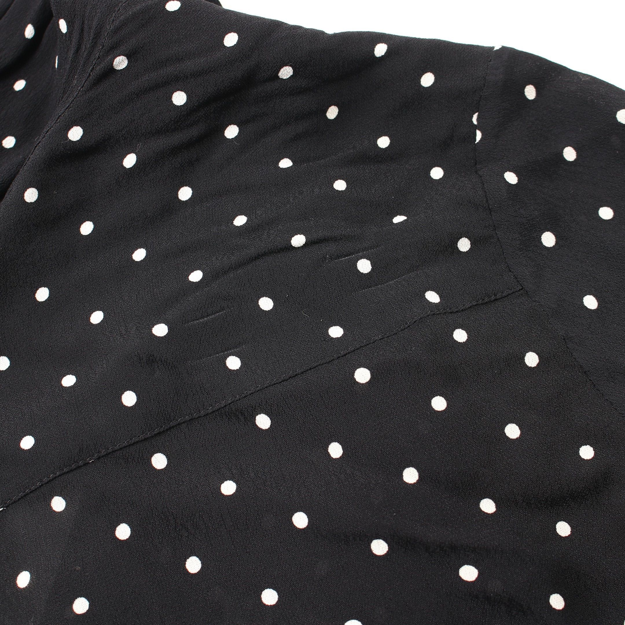 Celine Celine Blouse Ribbon Tie Dot Rayon Black Size ONE SIZE - 6 Thumbnail