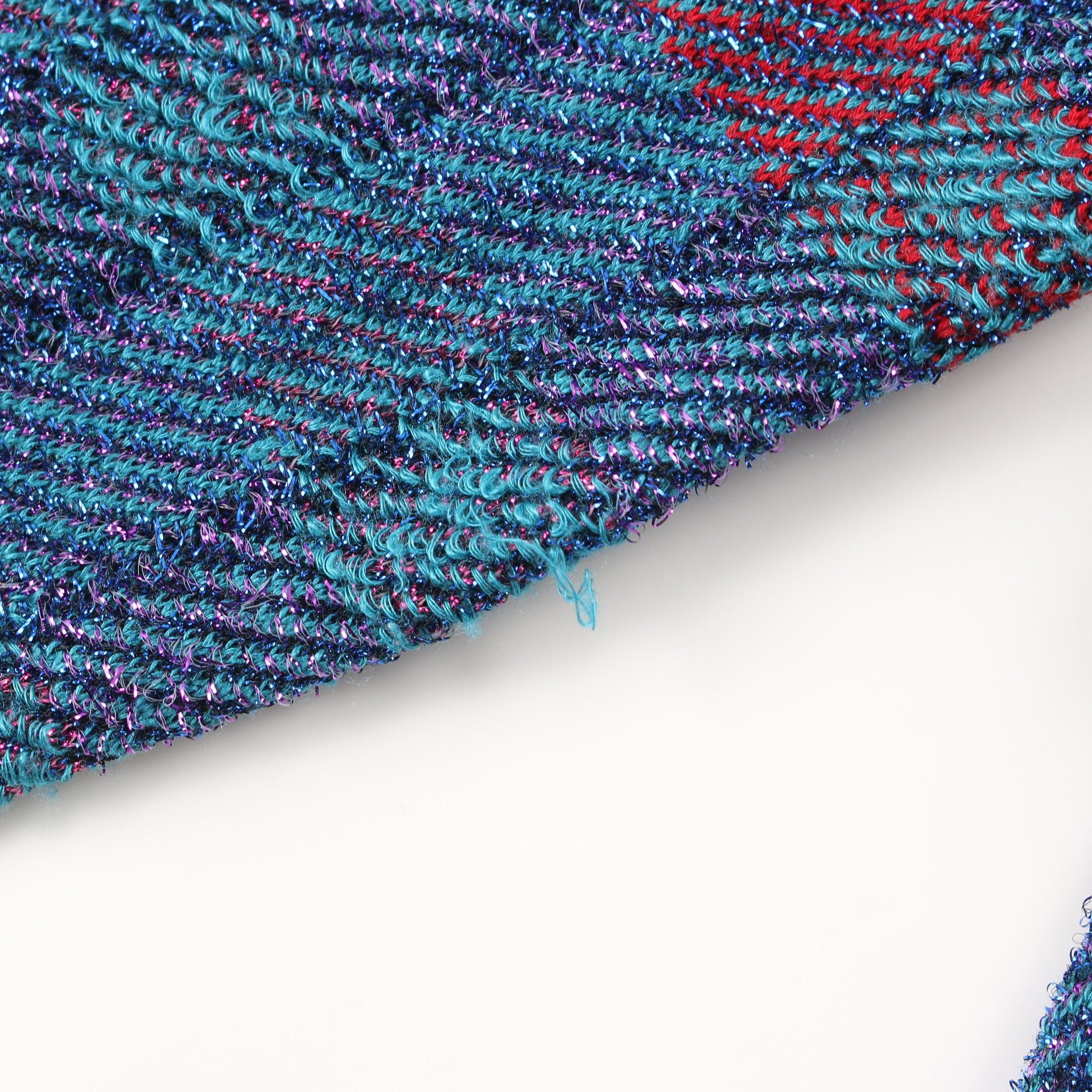 Chanel Chanel Knit Three-Quarter Sleeve Check Silk Blue Multicolor Rame Size ONE SIZE - 9 Thumbnail