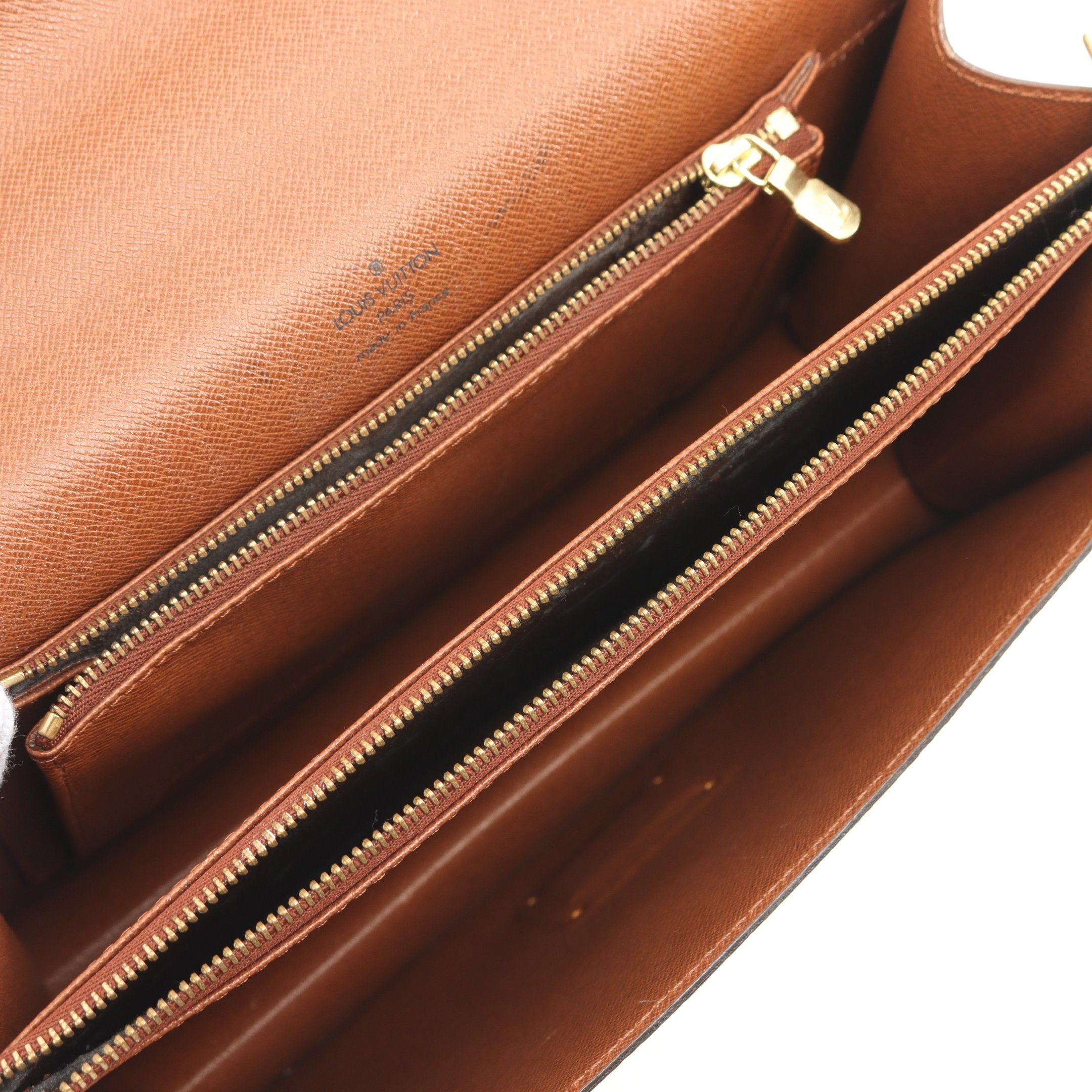 Louis Vuitton Louis Vuitton Concorde Monogram Handbag Leather Brown Size ONE SIZE - 3 Thumbnail