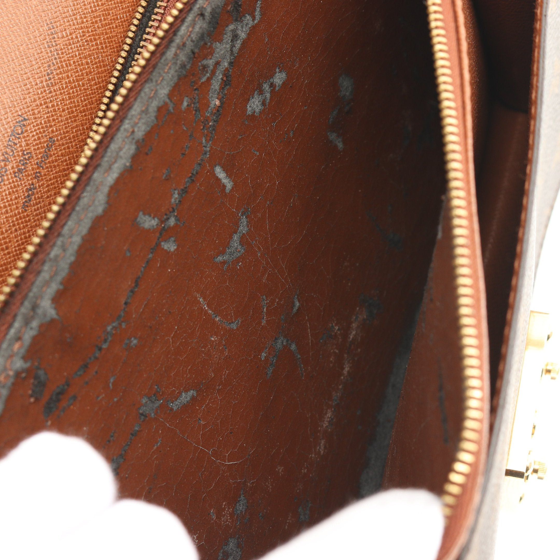Louis Vuitton Louis Vuitton Concorde Monogram Handbag Leather Brown Size ONE SIZE - 6 Thumbnail