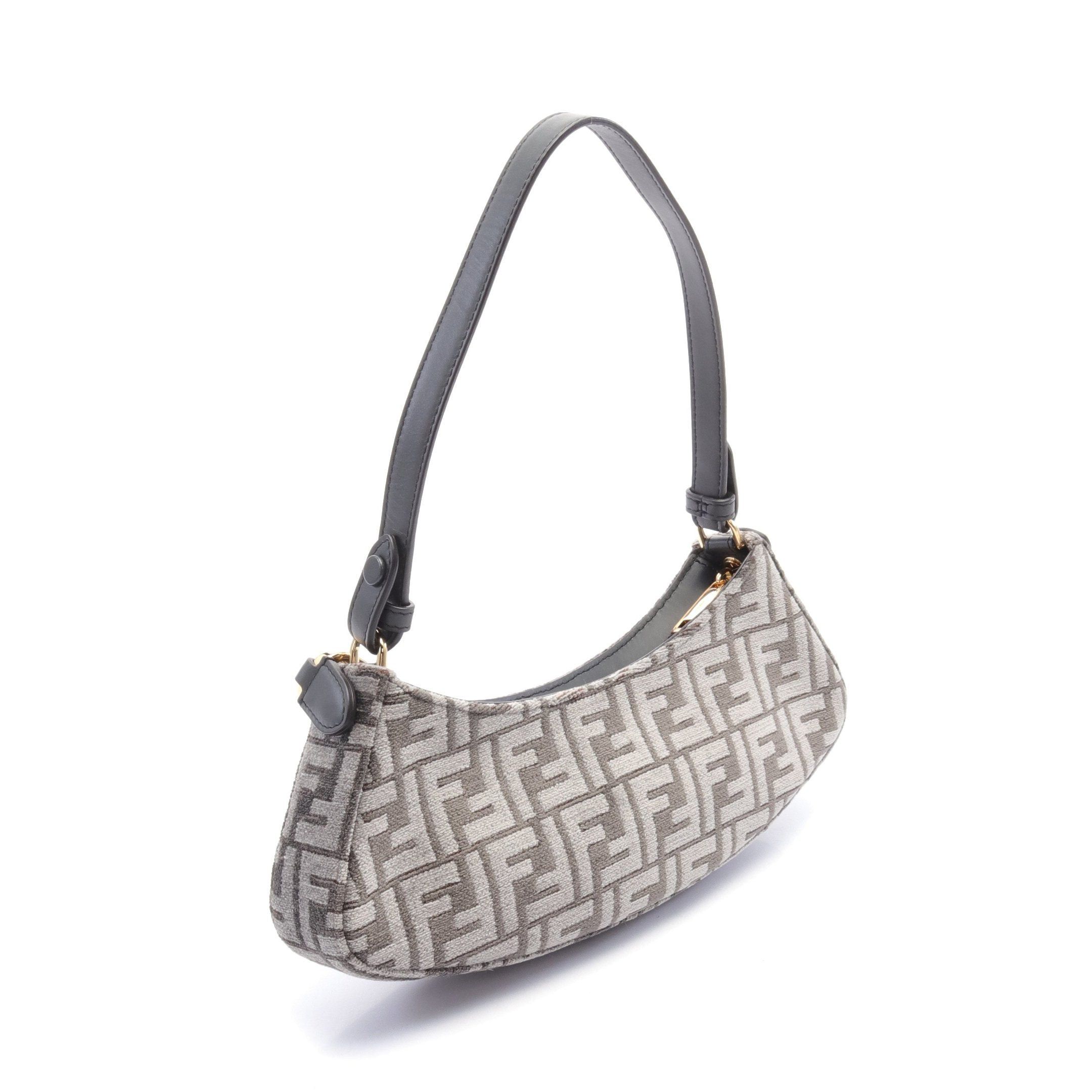 Fendi Fendi O'Lock Swing Hobo Ff Logo Shoulder Bag Jacquard Gray Size ONE SIZE - 2 Thumbnail