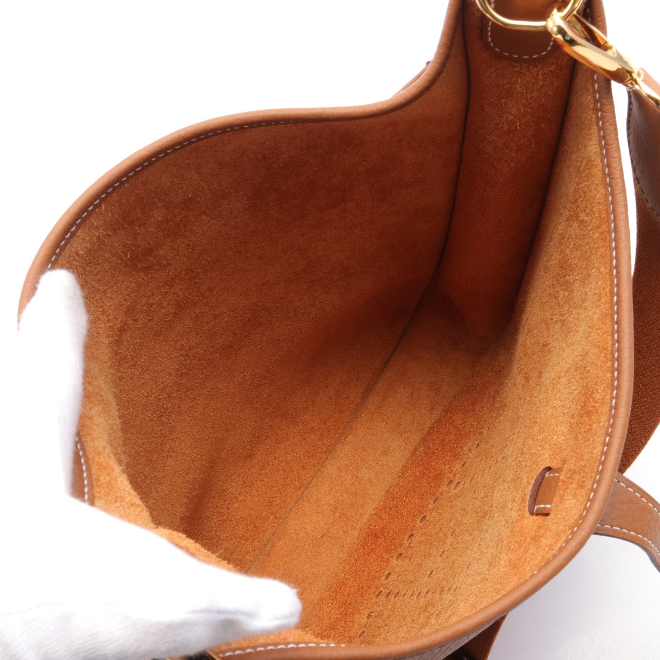 Hermes Hermes Evelyn 3 Troyes Pm Gold Shoulder Bag Clemence Leather Brown Hardware Double Engraved Size ONE SIZE - 3 Thumbnail