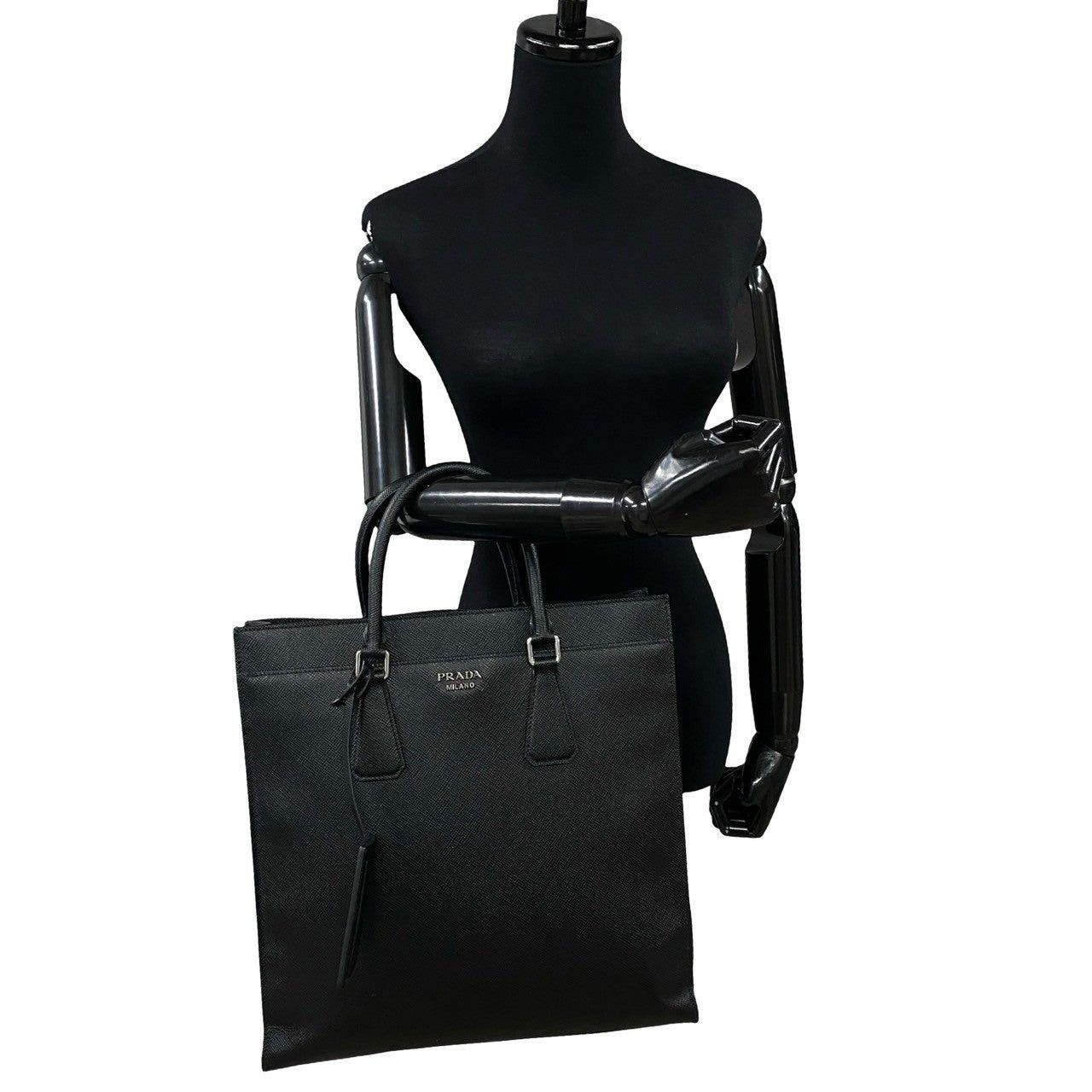 Prada Prada Tote Bag Black Leather Size ONE SIZE - 2 Thumbnail