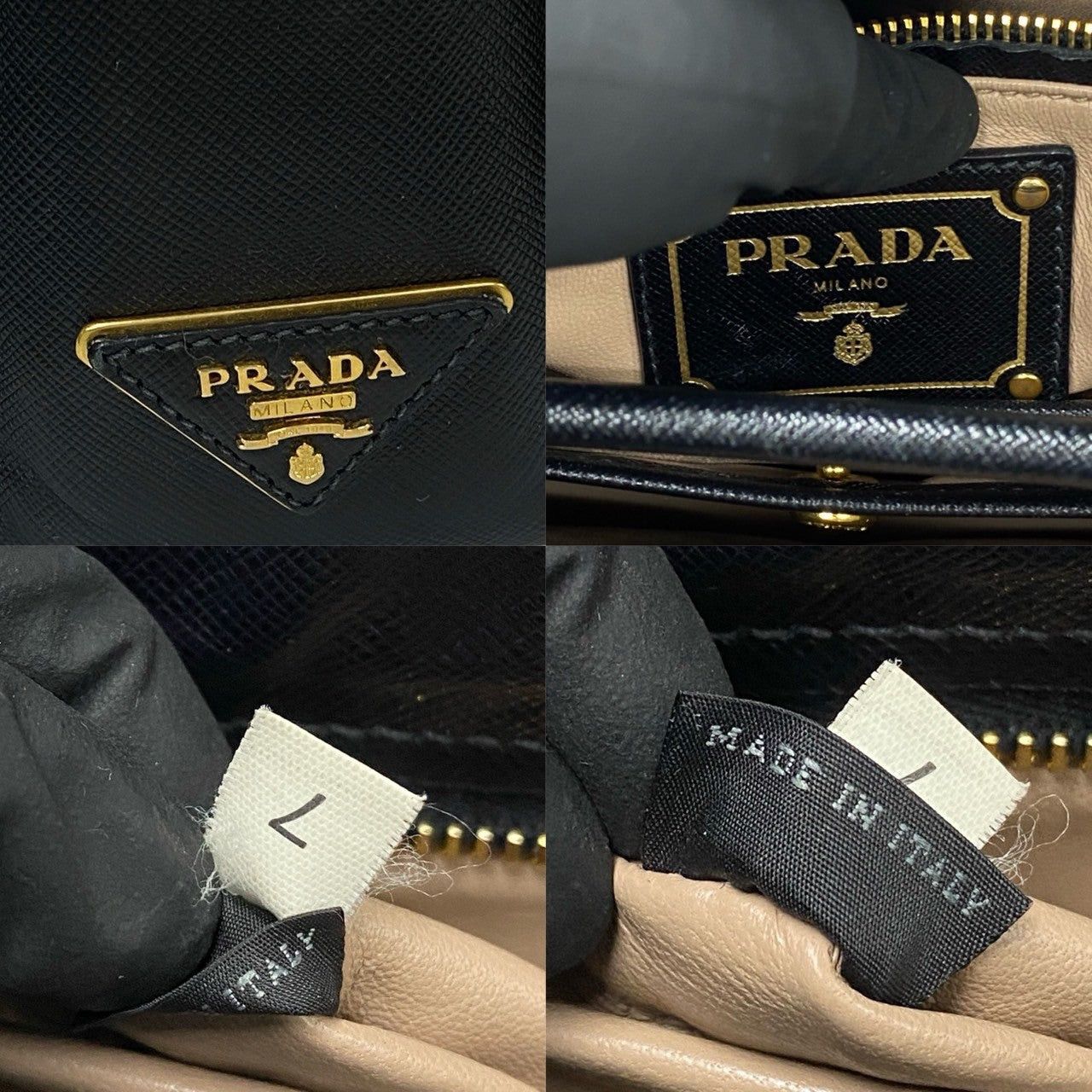 Prada Prada Handbag Black Leather Size ONE SIZE - 3 Thumbnail