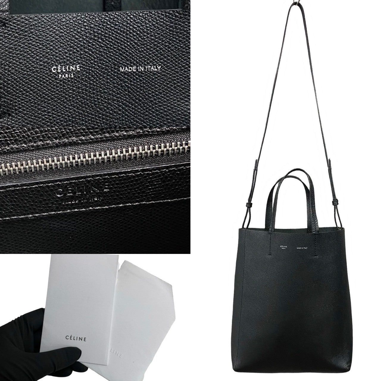 Celine Celine Shoulder Bag Black Leather Size ONE SIZE - 3 Thumbnail