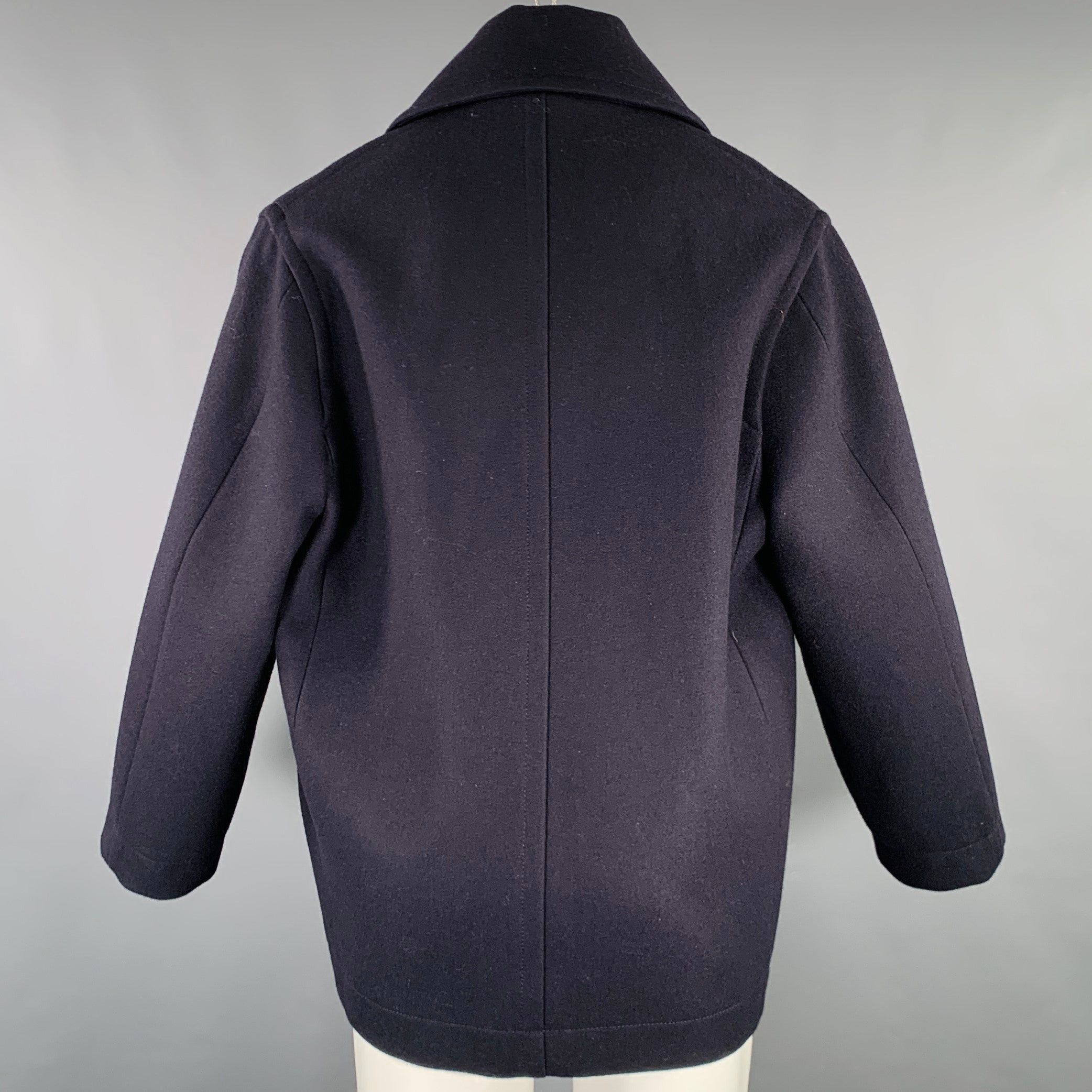 Studio Nicholson STUDIO NICHOLSON Navy Wool Polyester Double Breasted Jacket Size US M / EU 48-50 / 2 - 3 Thumbnail