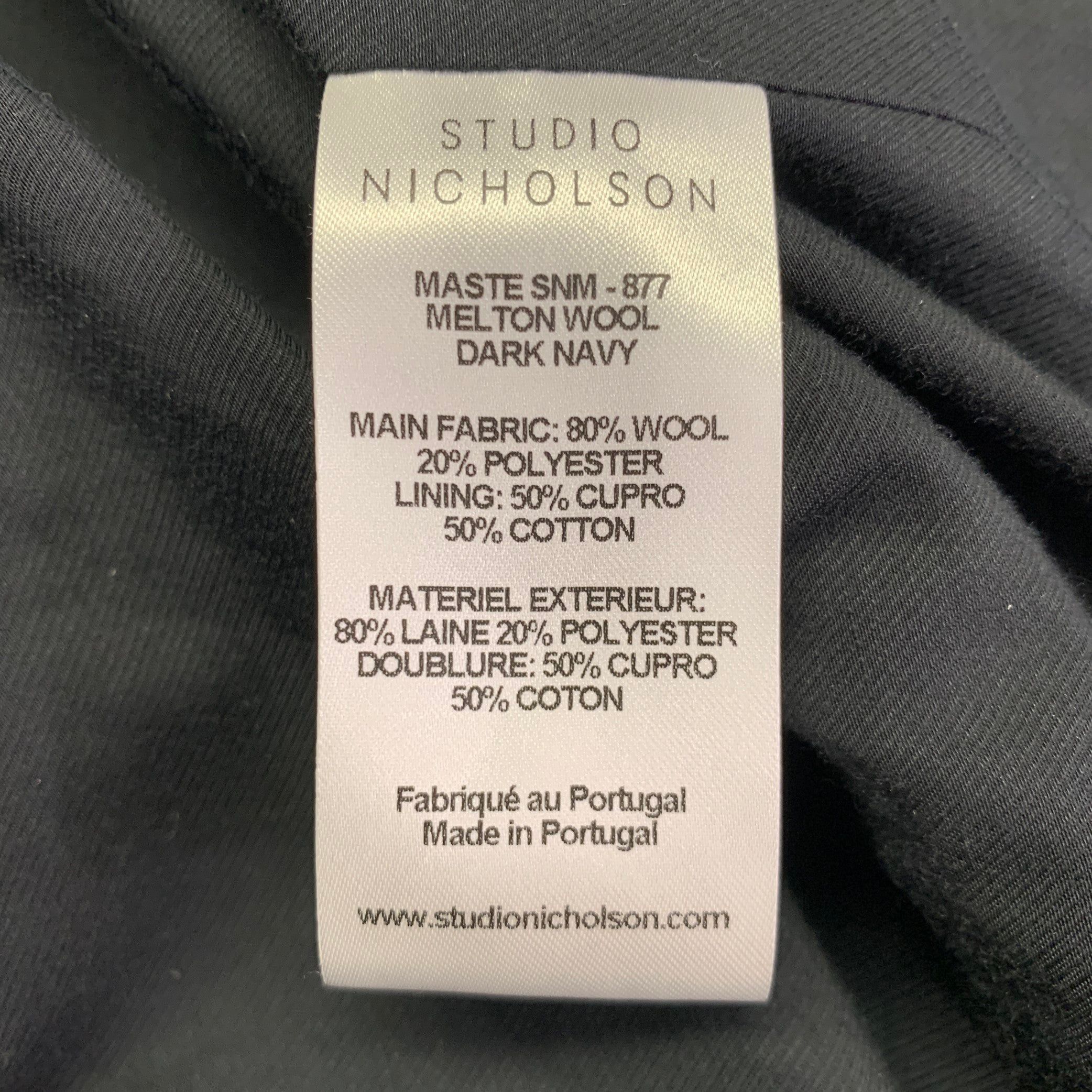 Studio Nicholson STUDIO NICHOLSON Navy Wool Polyester Double Breasted Jacket Size US M / EU 48-50 / 2 - 5 Thumbnail